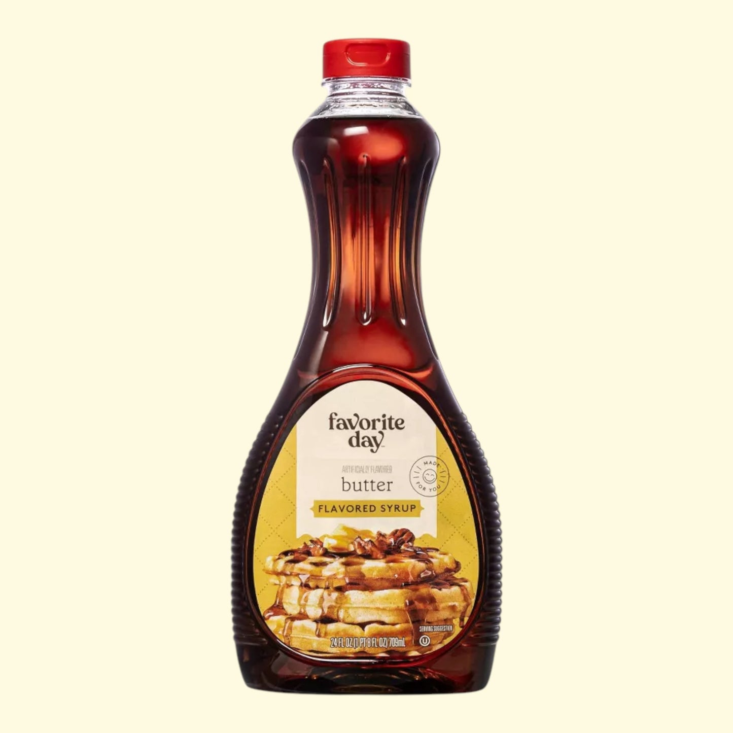 Bottle of 'favorite day' butter flavored syrup