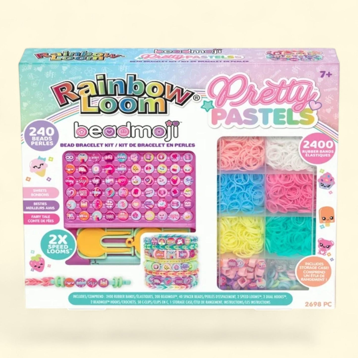 Beadmoji Pretty Pastels Bead Bracelet Kit, 2698 pcs