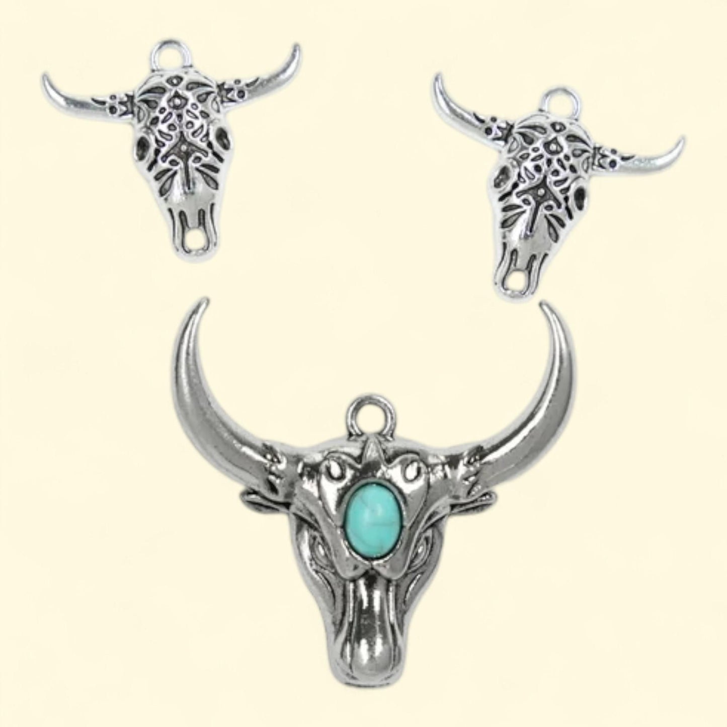 Cousin DIY Steer Head Charms, 3 pcs