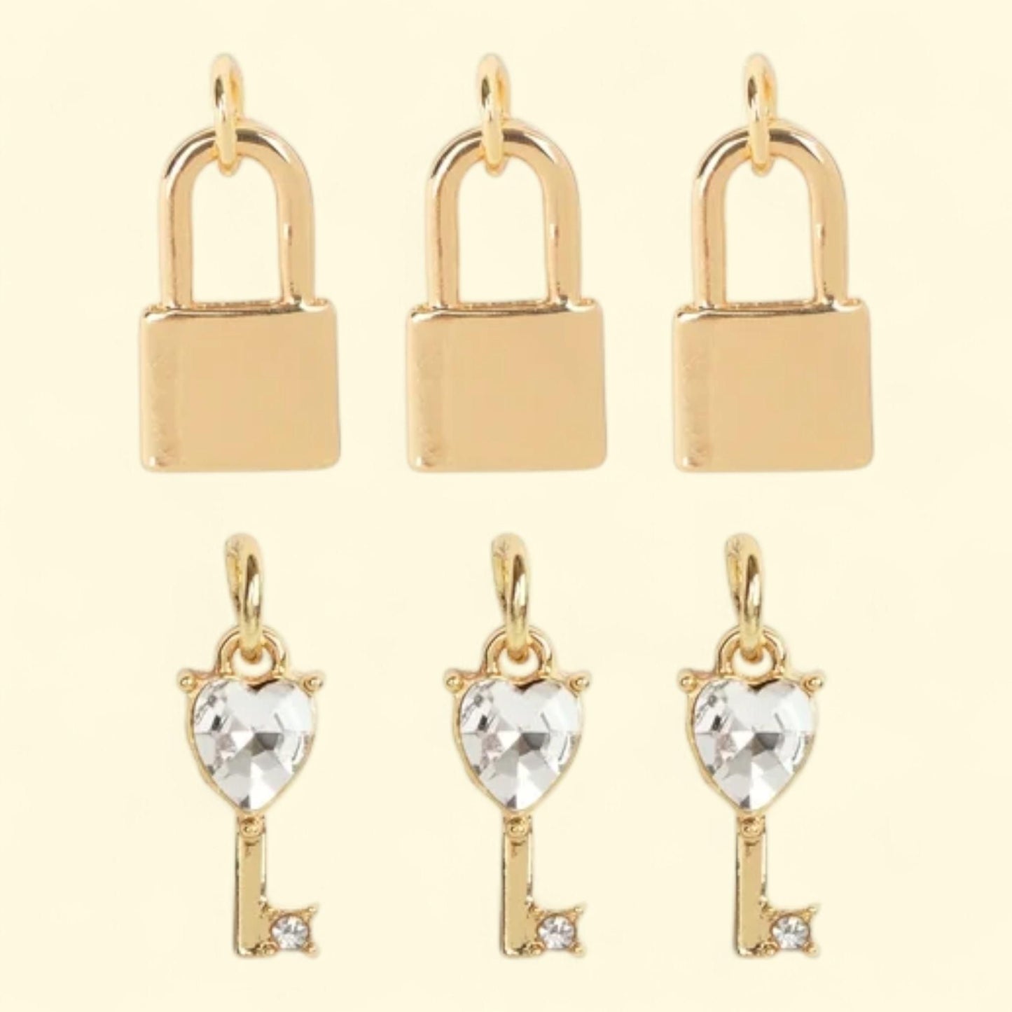 Cousin DIY Lock and Key Charms, 6 pcs