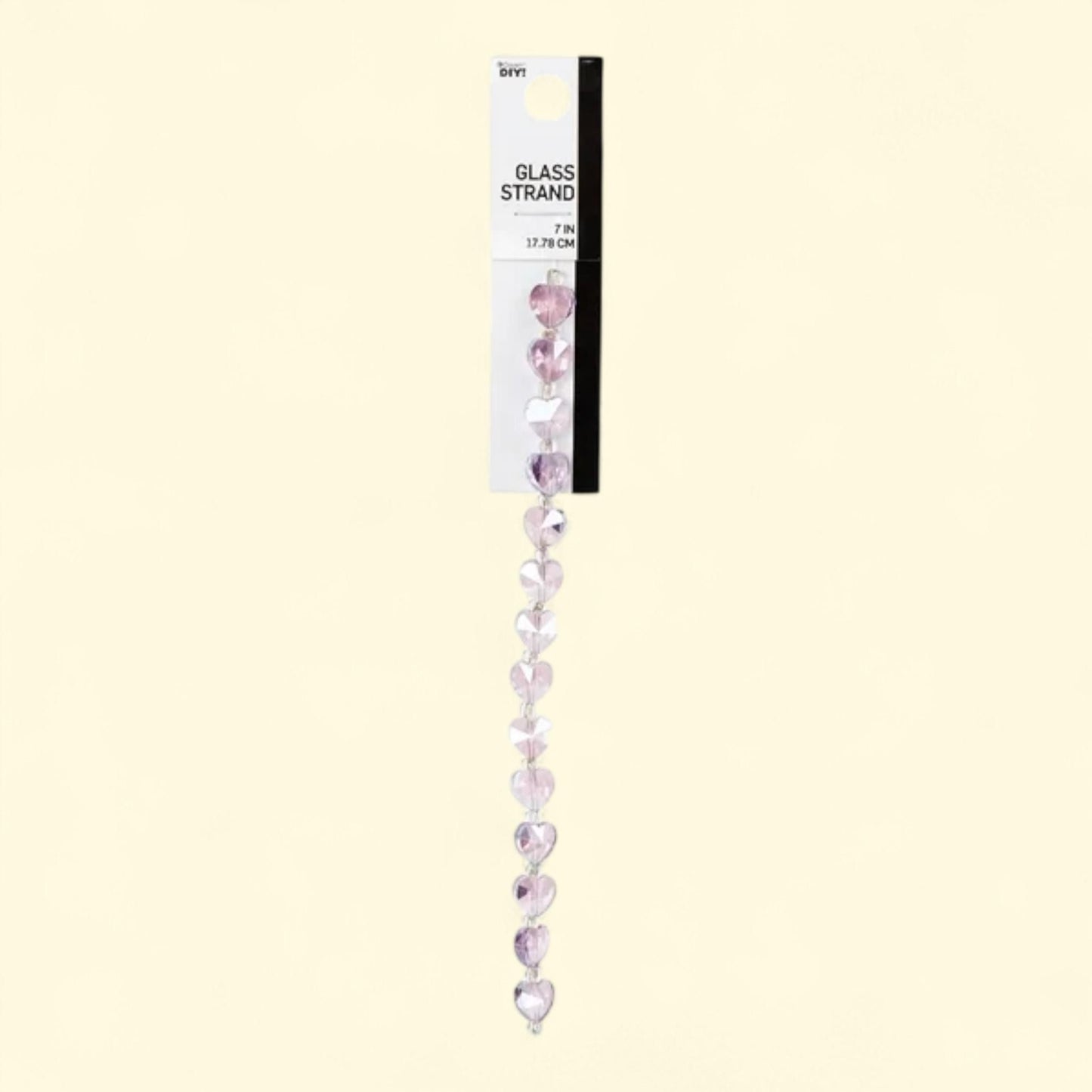 Cousin Glass Heart Bead Strand, 10 mm, 14 pcs