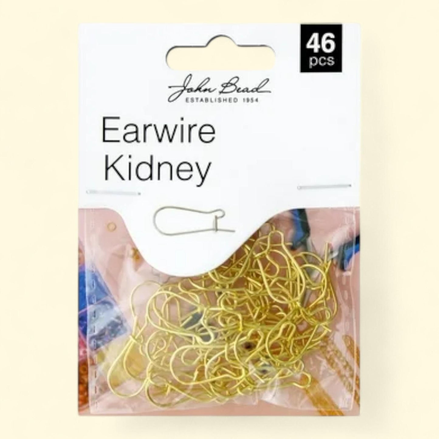 John Bead Findings Earwire Kidney Gold 46 pcs — authentic US product shipped worldwide by Treatspree