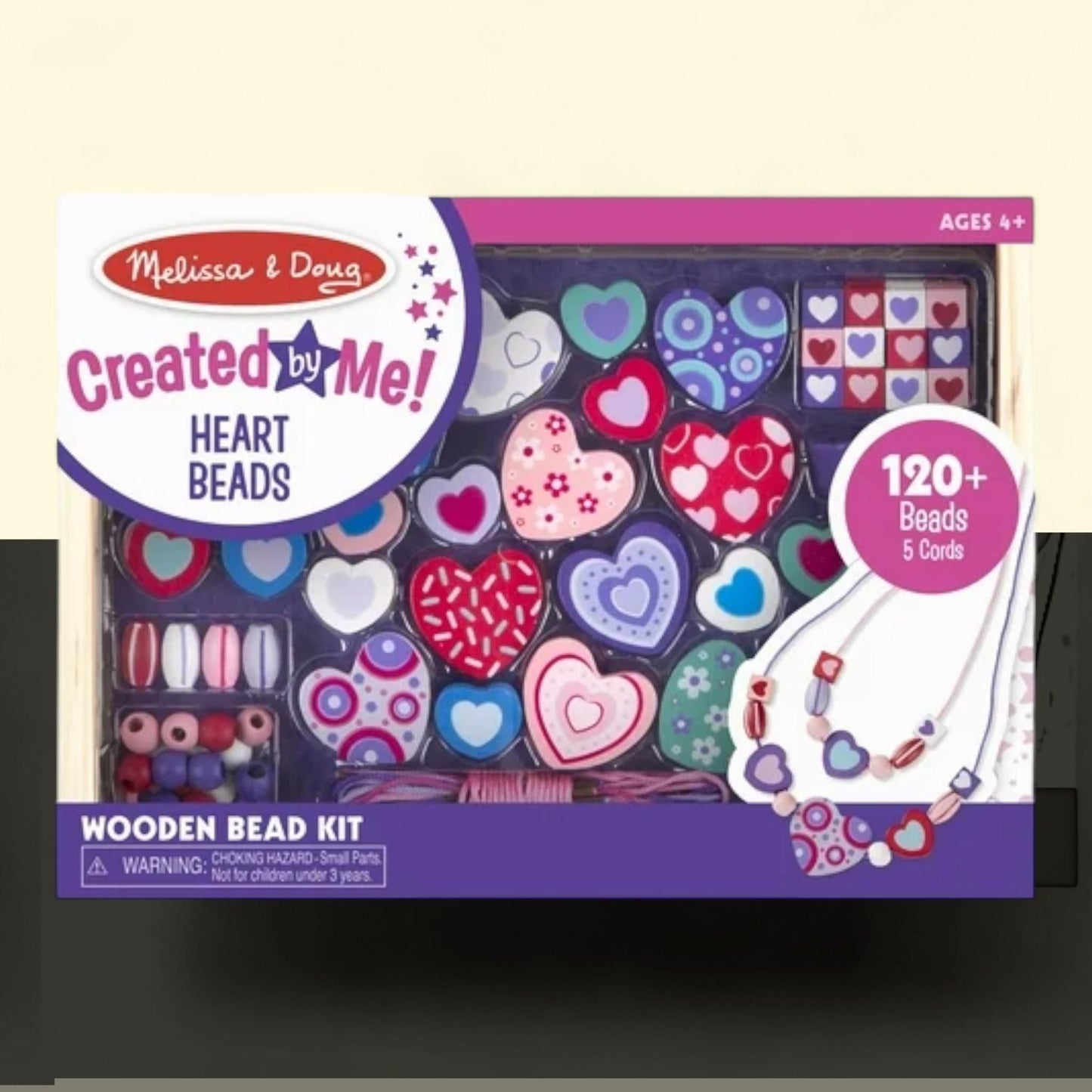 Melissa & Doug Heart Beads Wooden Bead Kit, 120+ pcs — authentic US product shipped worldwide by Treatspree