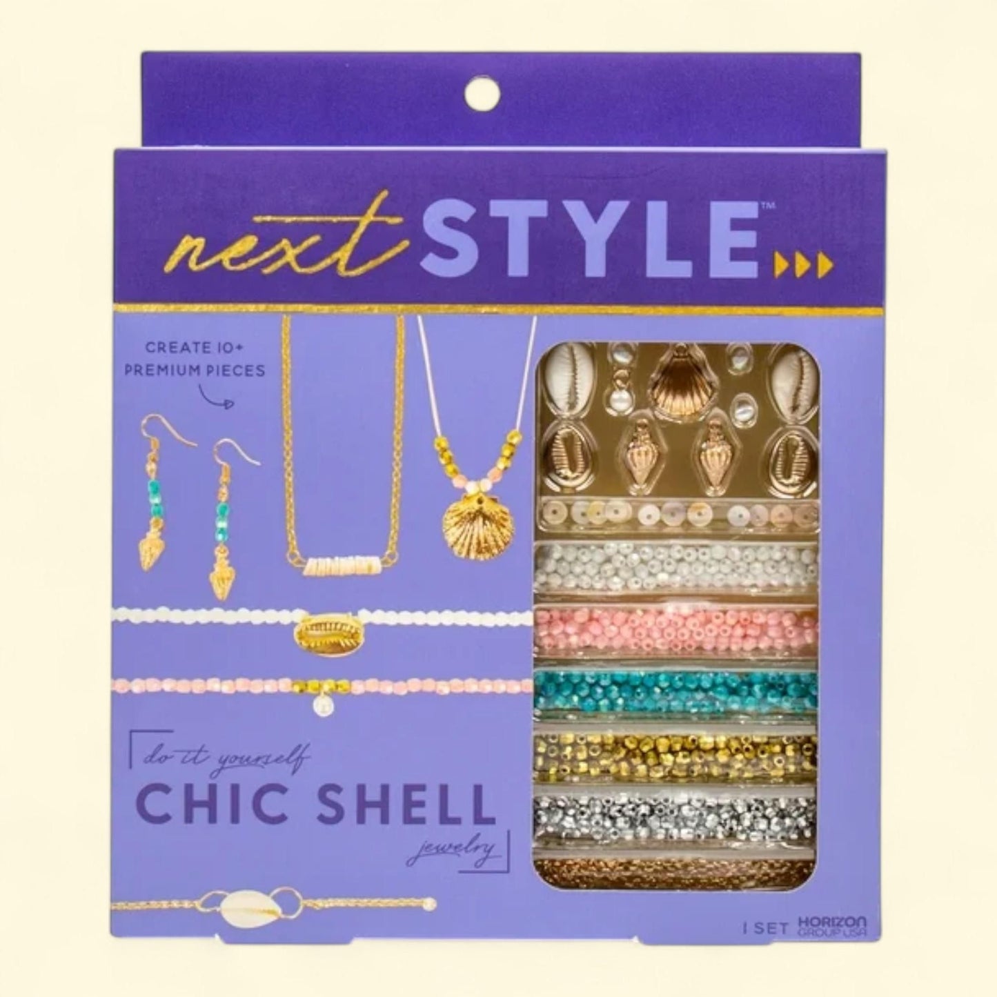 Next Style Chic Shell Gold Jewelry Set, 1 ct