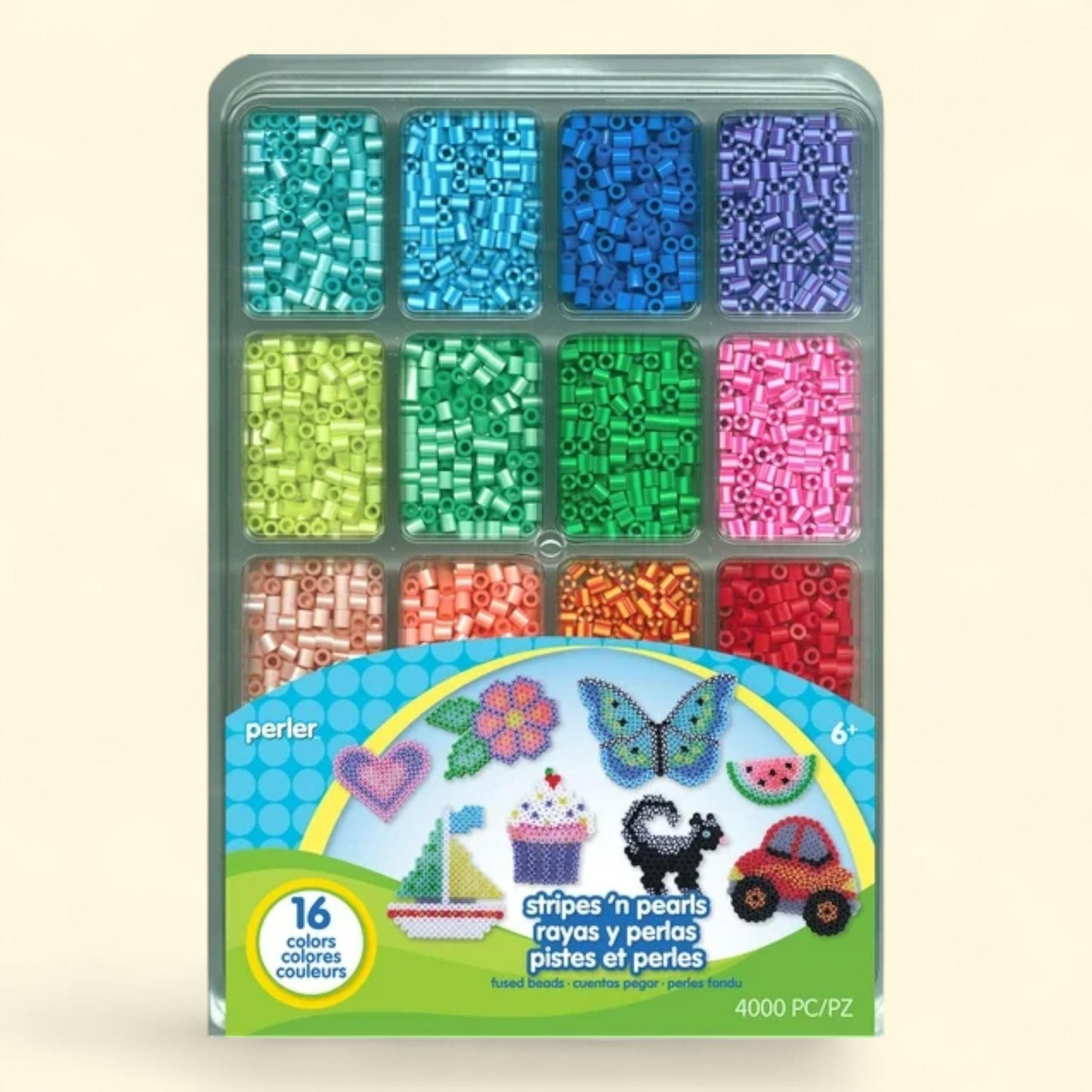 Perler Stripes 'n Pearls Fused Bead Tray, 4000 pcs — authentic US product shipped worldwide by Treatspree