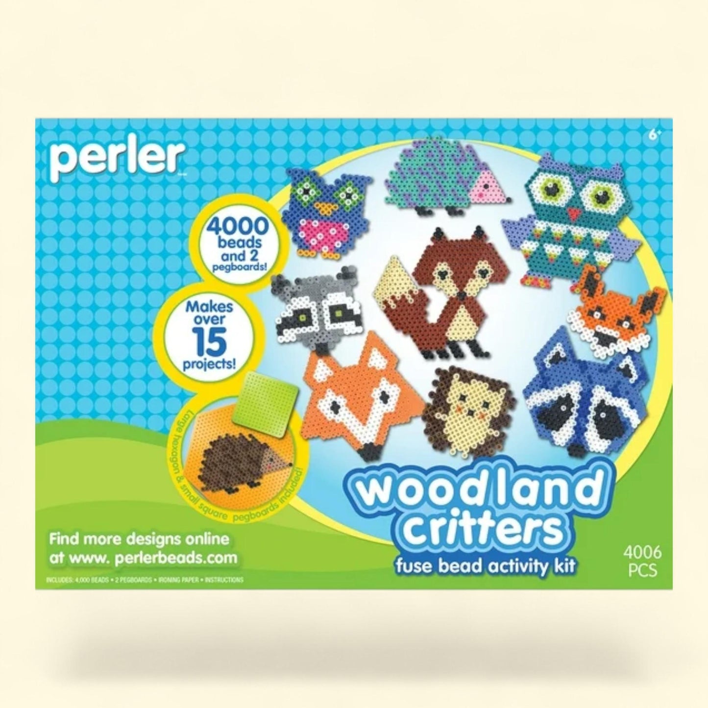 Perler Woodland Creatures Deluxe Box Fused Bead Kit, 4004 pcs — authentic US product shipped worldwide by Treatspree