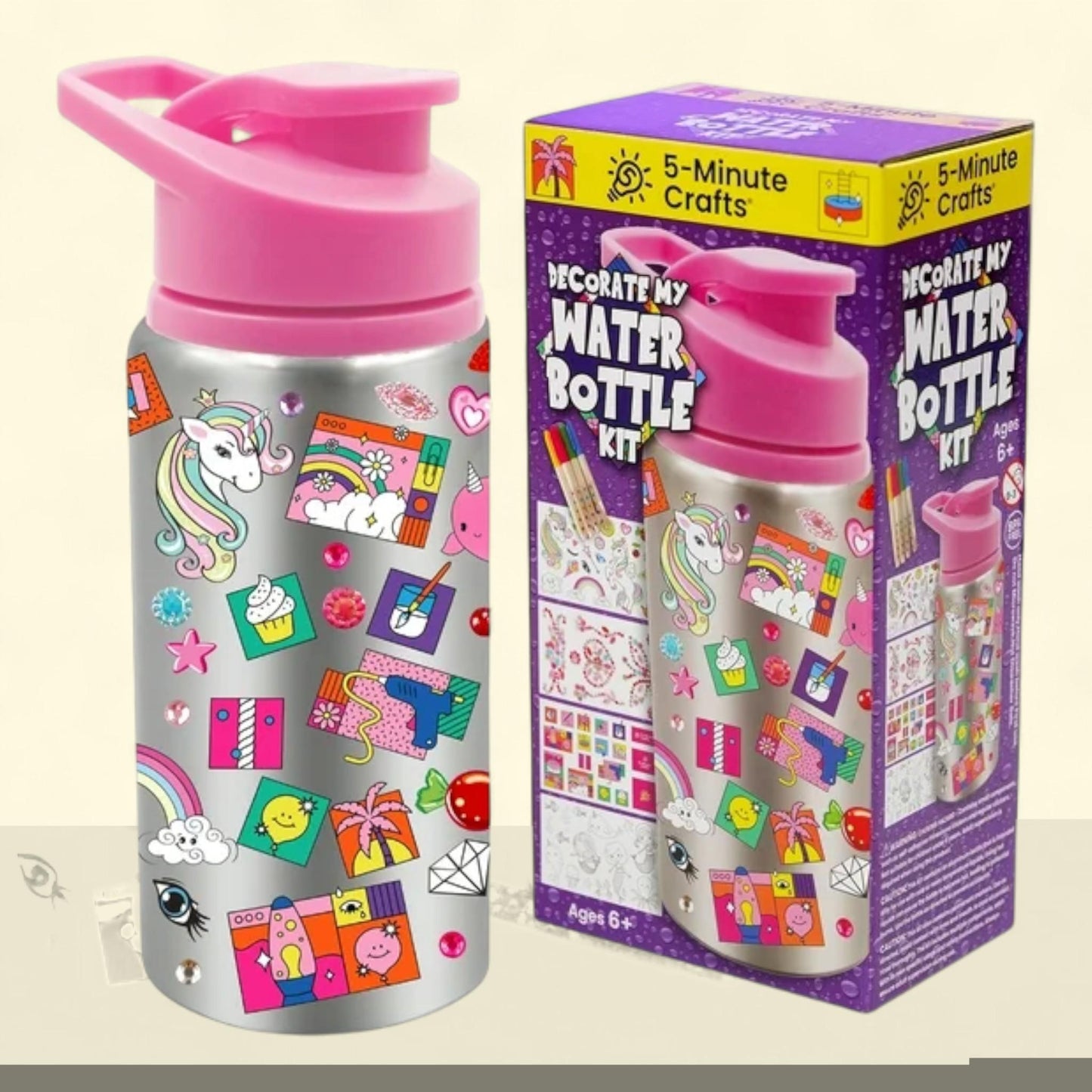 5-Minute Crafts Kids Girl Bottle with Stickers Kit, One Size — authentic US product shipped worldwide by Treatspree