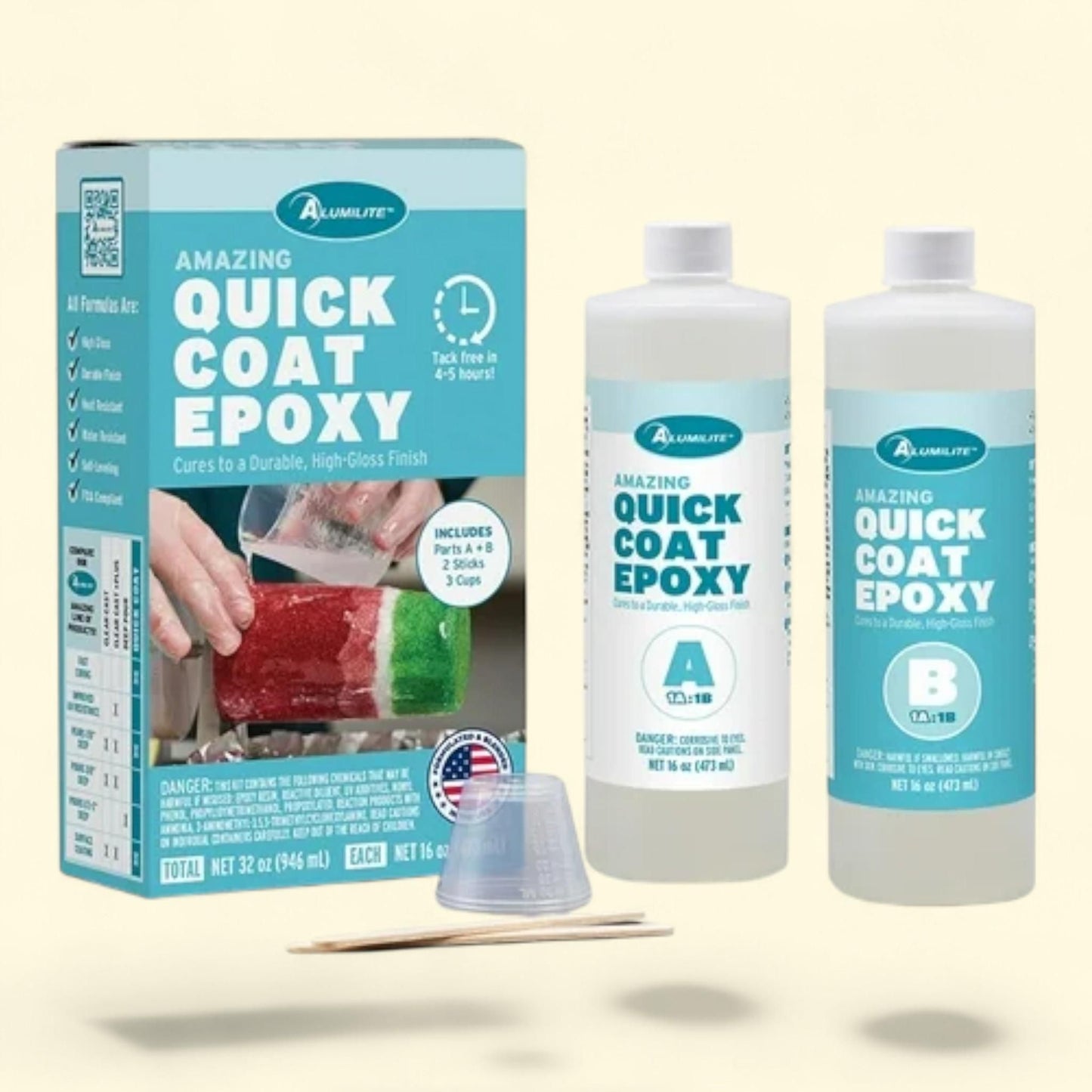 Alumilite Amazing Quick Coat Epoxy Kit, 32 oz — authentic US product shipped worldwide by Treatspree