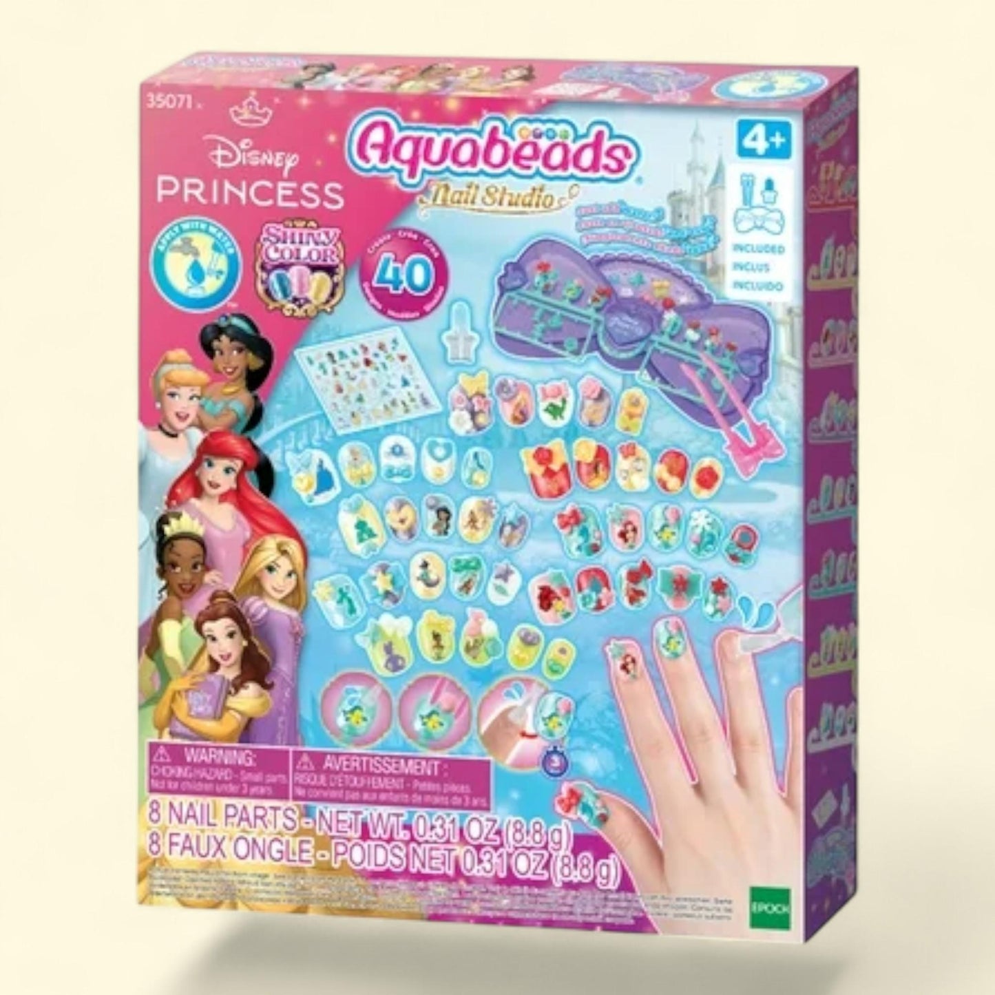 Aquabeads Disney Princess Nail Studio, Includes 4+ Disney Princess Designs, Ages 4+, 1ct