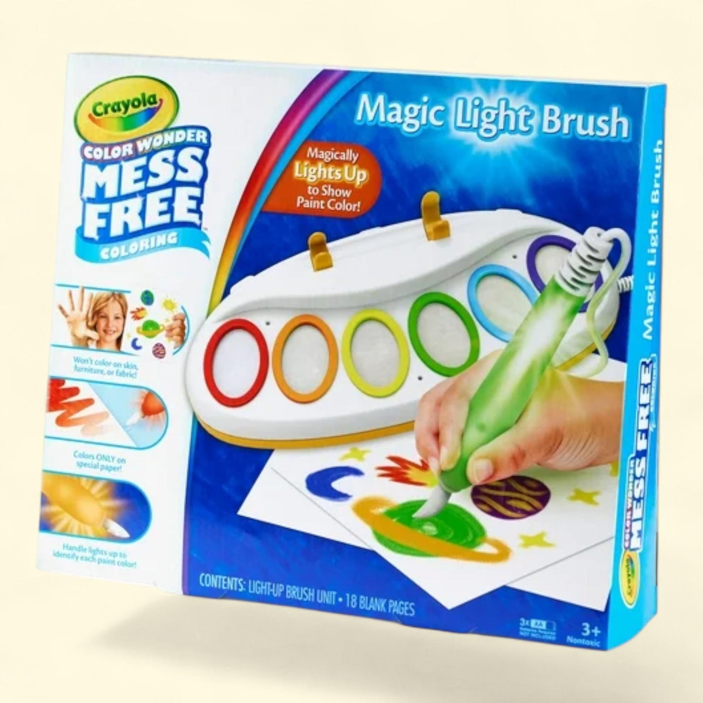 Crayola Color Wonder Magic Light Brush, Mess Free Kids Painting Set, Preschool Supplies, Toddler Activities, Educational Toys, Gifts for Ages 3 & Up