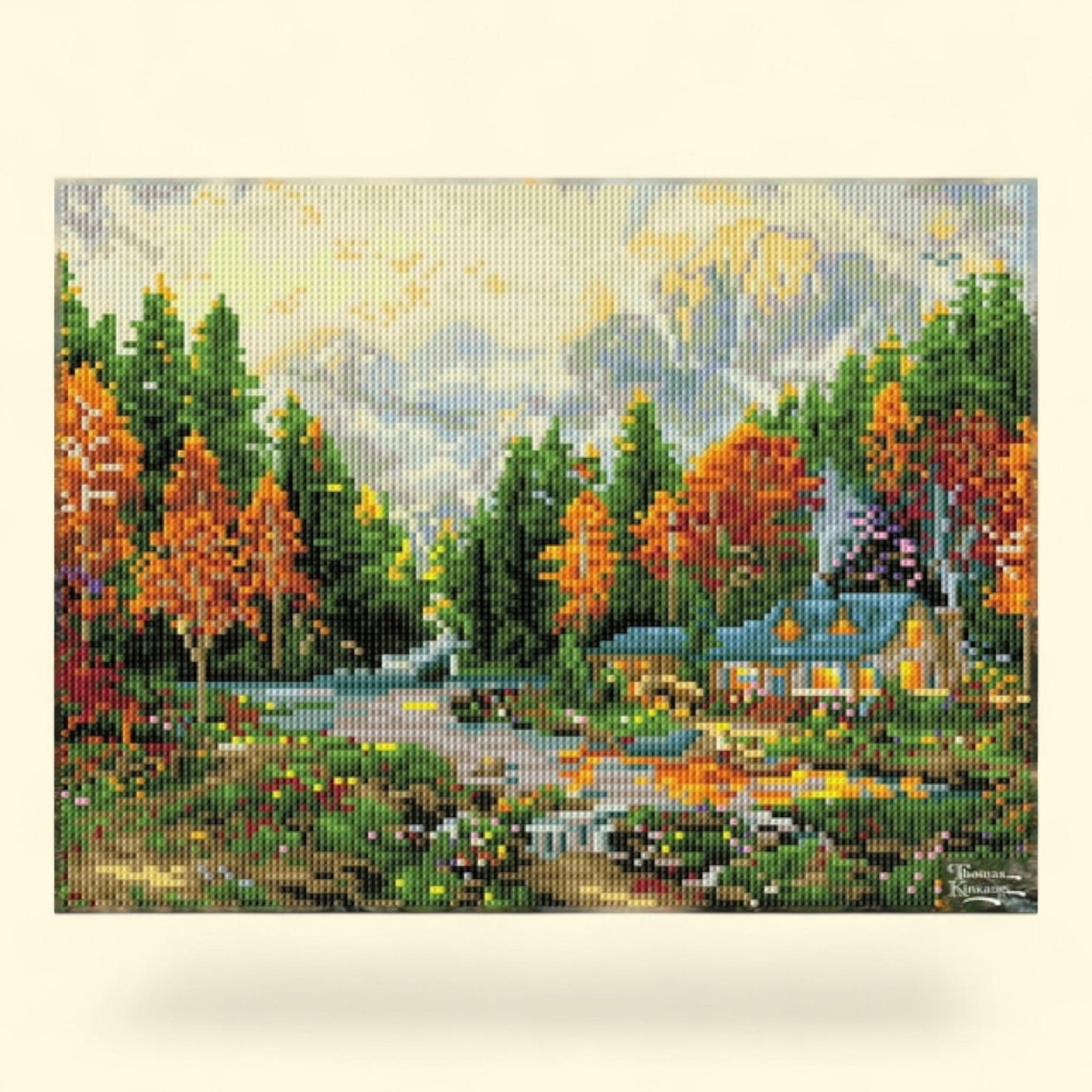 DIAMOND DOTZ Evening at Autumn Lake Diamond Painting Kit, Special Edition 1 ct