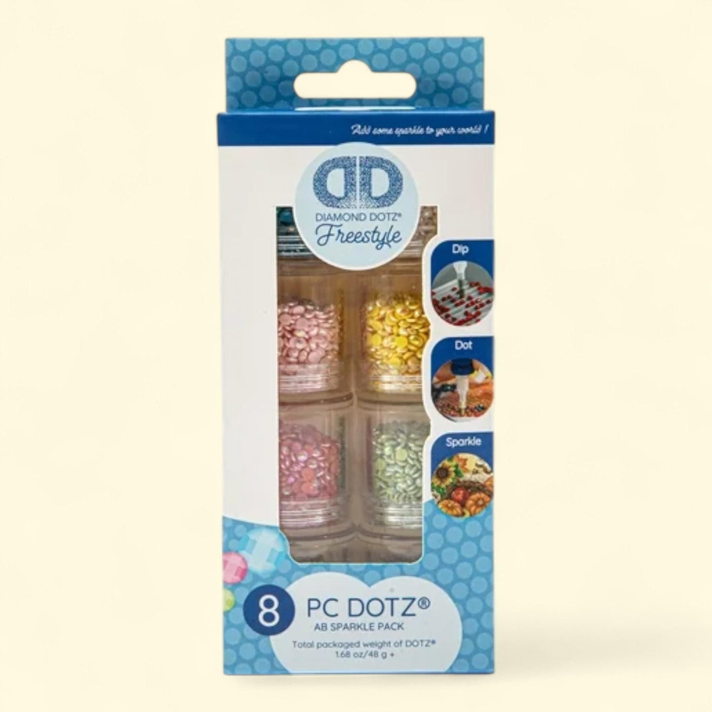 Diamond Dotz, Freestyle DOTZ Pack - AB Sparkle - 8 Cylinders