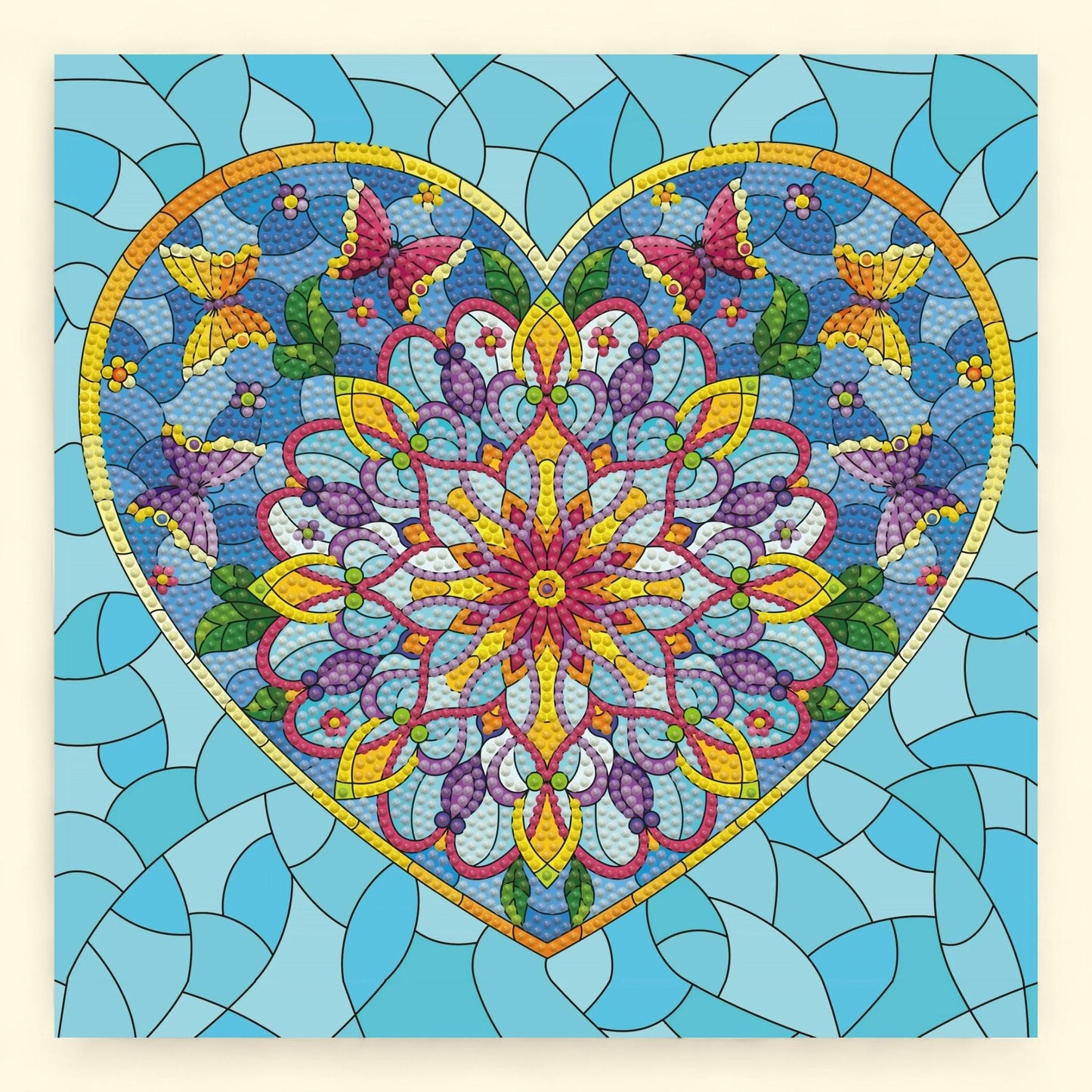 DIAMOND DOTZ Stained Glass Heart Diamond Painting Kit, Special Edition 1 ct