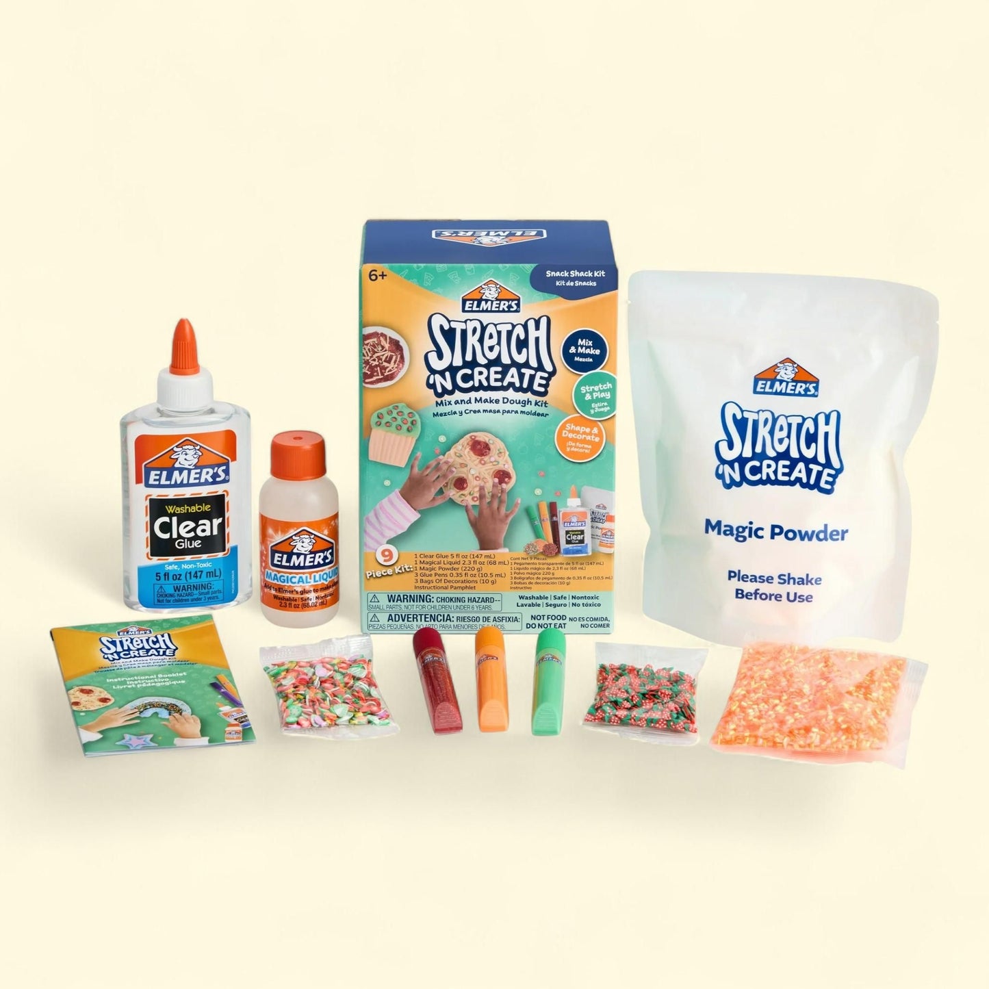 Elmer's Stretch 'N Create Dough Kit, Snack Shack Kit, 9 Count