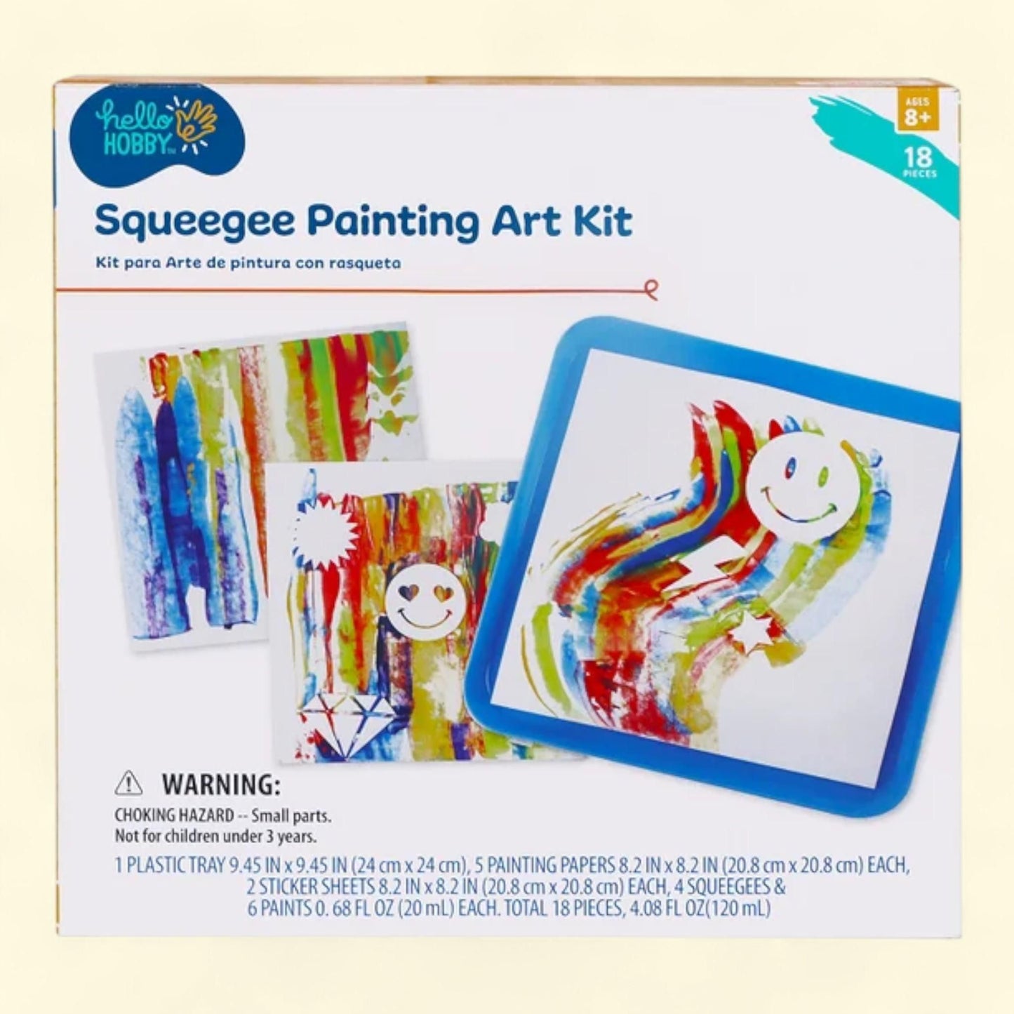 Hello Hobby Squeegee Art Kit, 19 Pieces