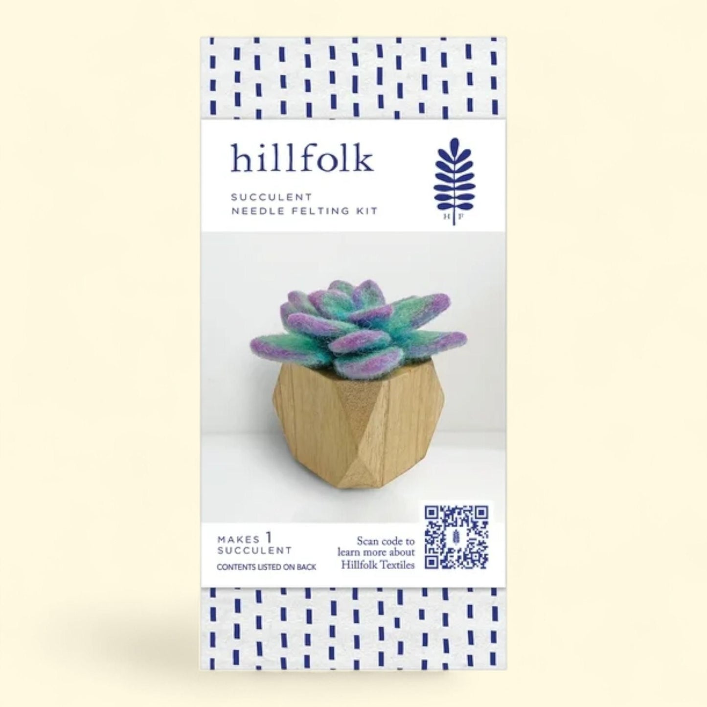Hillfolk Needle Felted Succulent Kit, Purple, Makes One, 1 ct