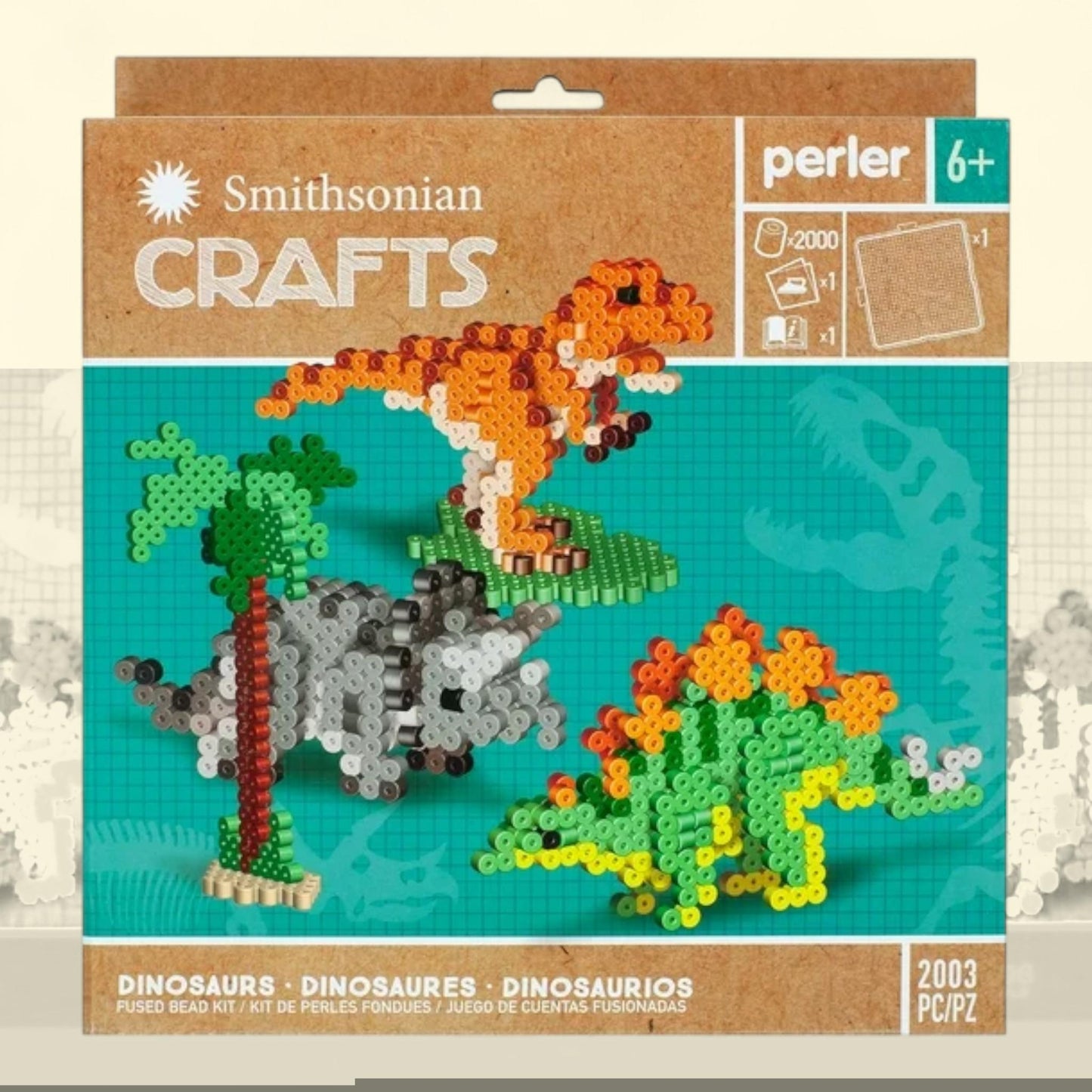 Perler Fused Bead Kit, Dinosaurs, 2003 Pieces