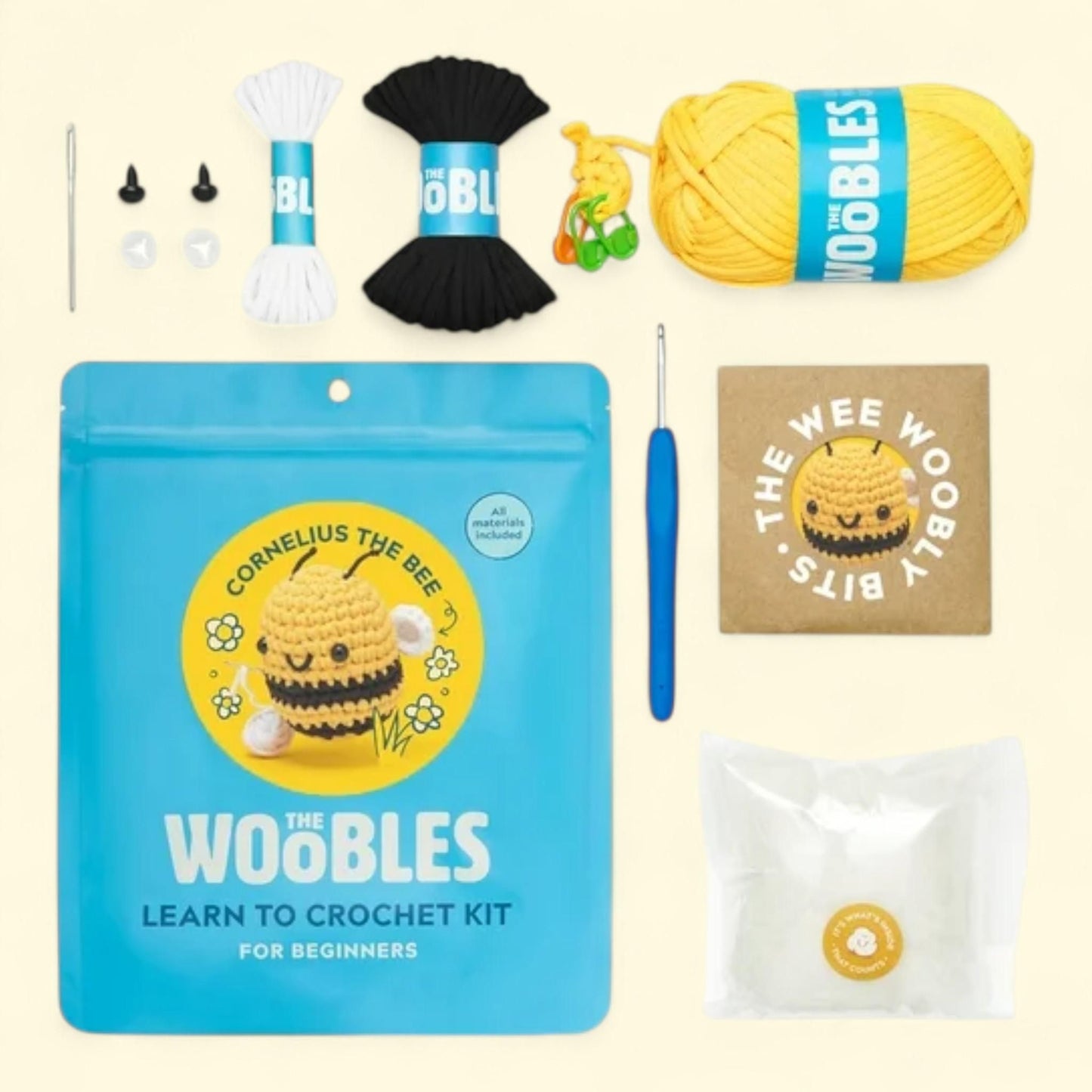 The Woobles Crochet Amigurumi Kits, Beginner, Bee, 1 ct