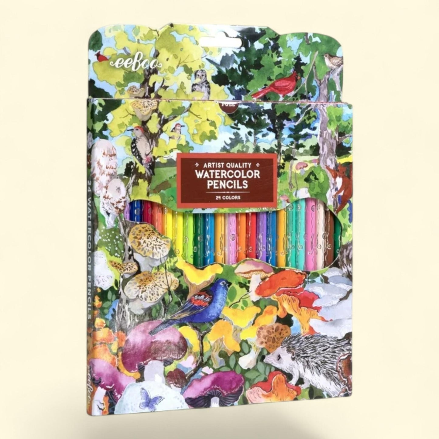 eeBoo Piece & Love Mushroom Watercolor Pencils, 24 Piece