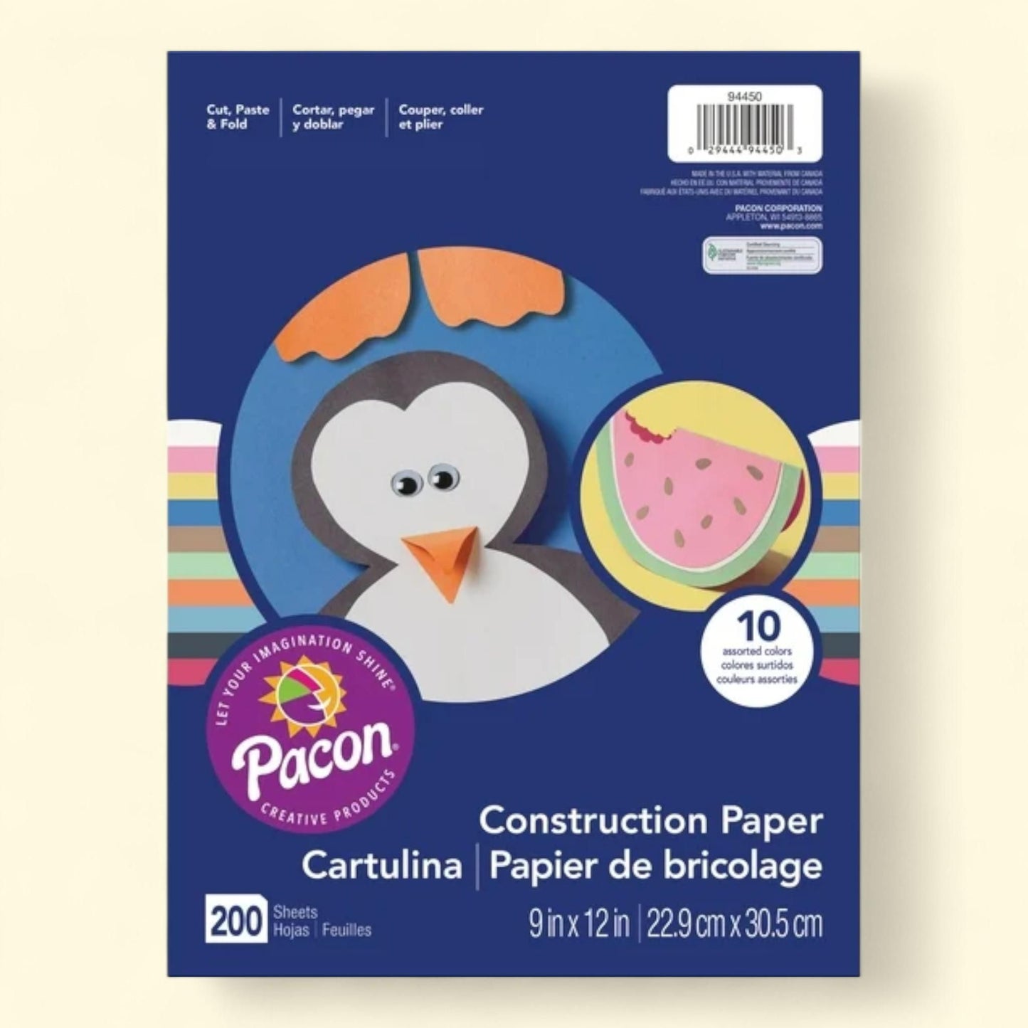 Pacon Construction Paper, 200 Sheets, 9" x 12"