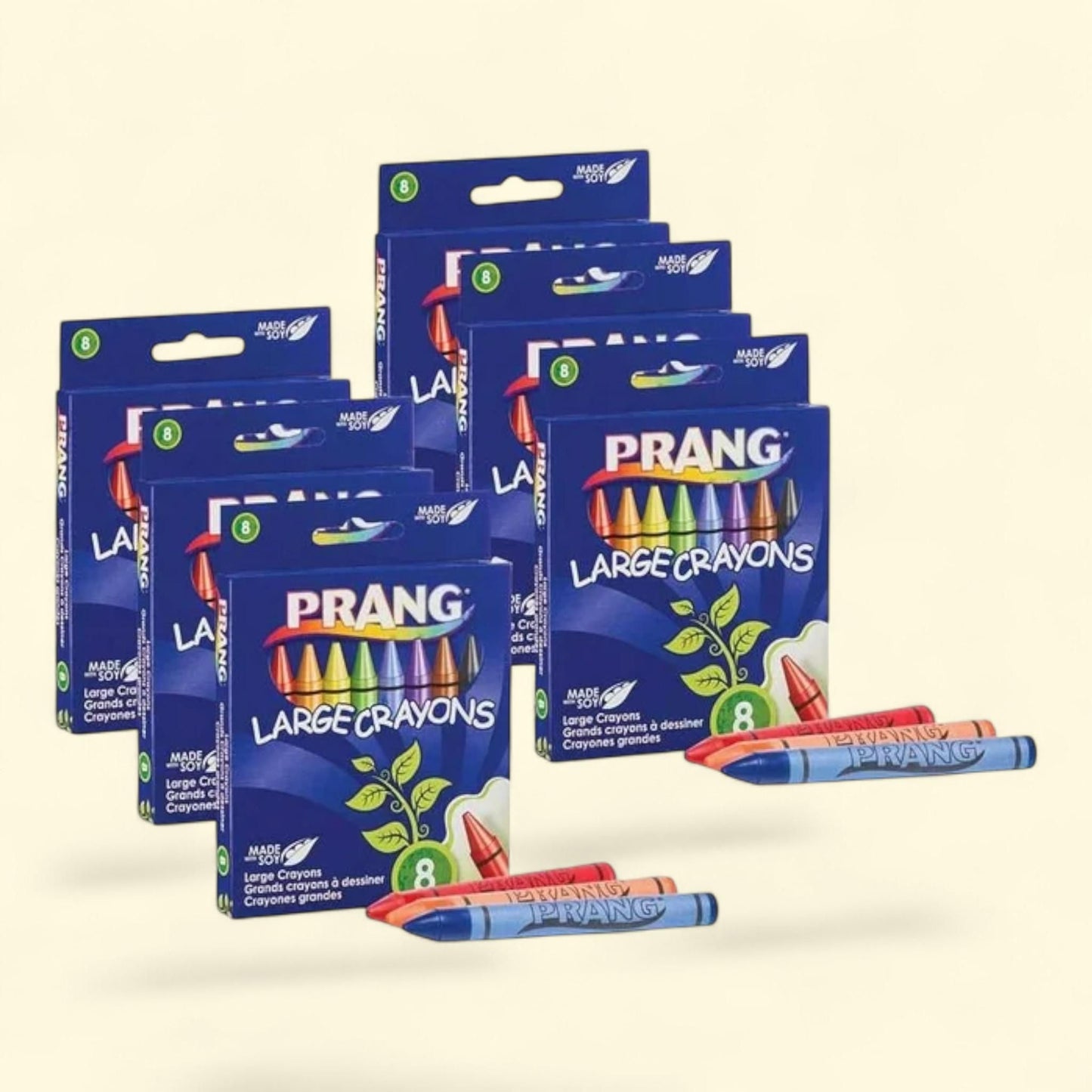 Prang Soybean Crayons, Large, 8 Pack, 6 Packs