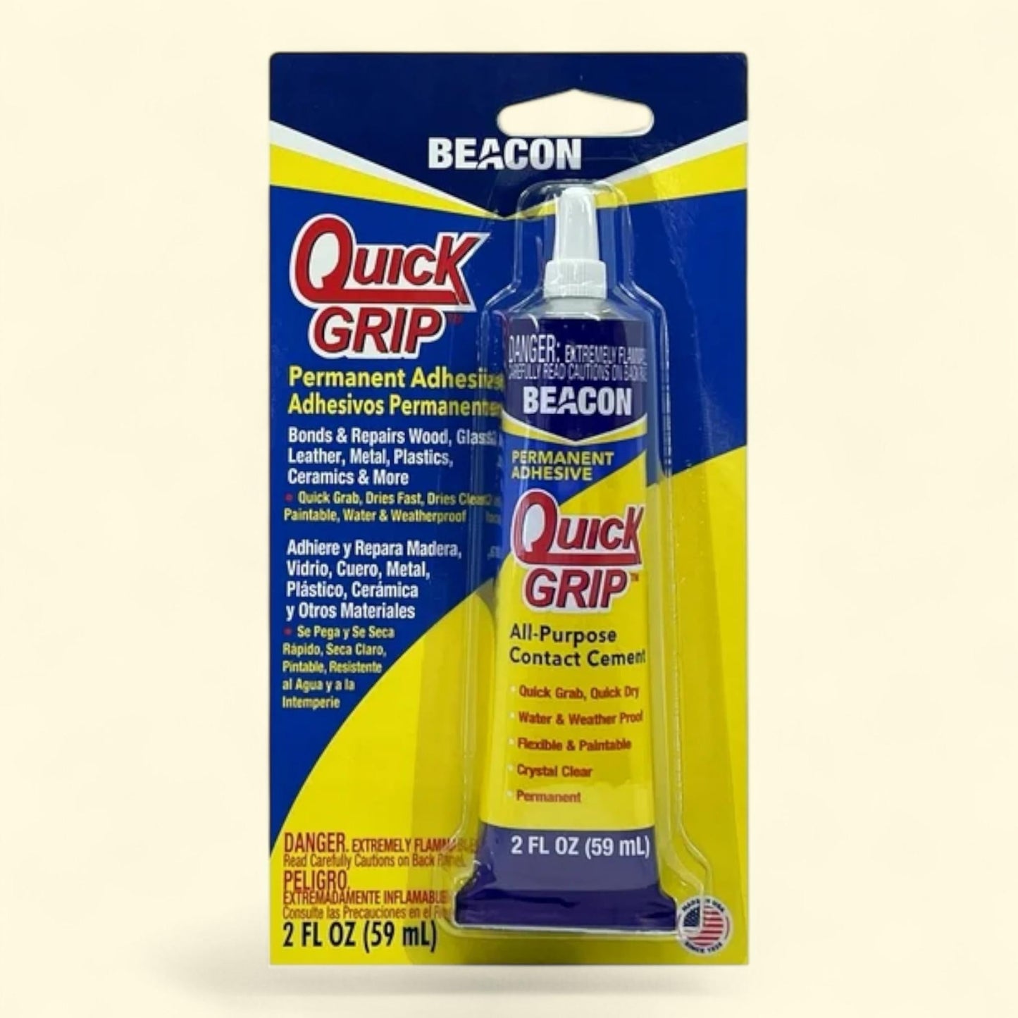 Beacon Adhesives Quick Grip Permanent Adhesive, 2 fl oz