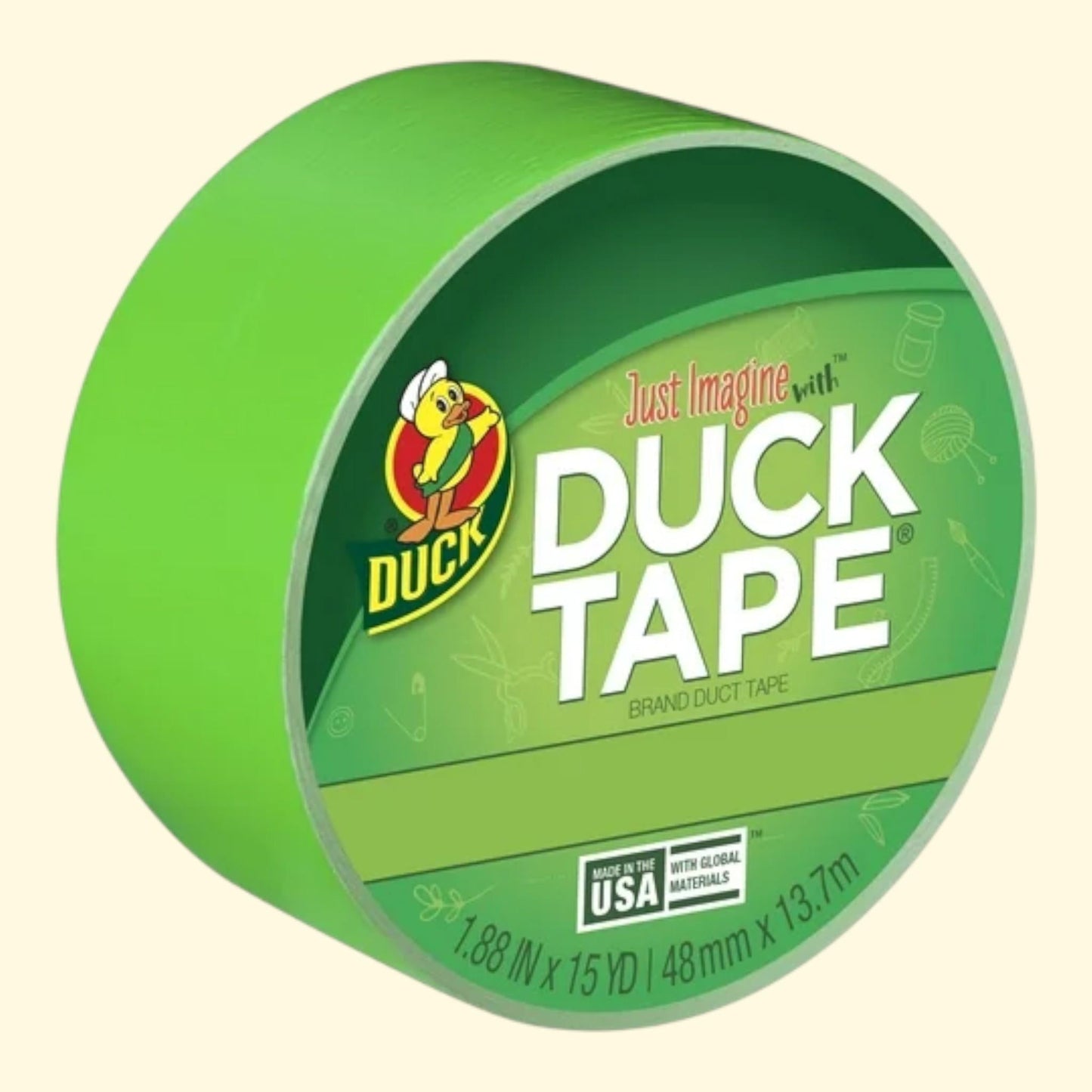 Duck Duct Tape, 1.88 in. x 15 yd. Lime Green