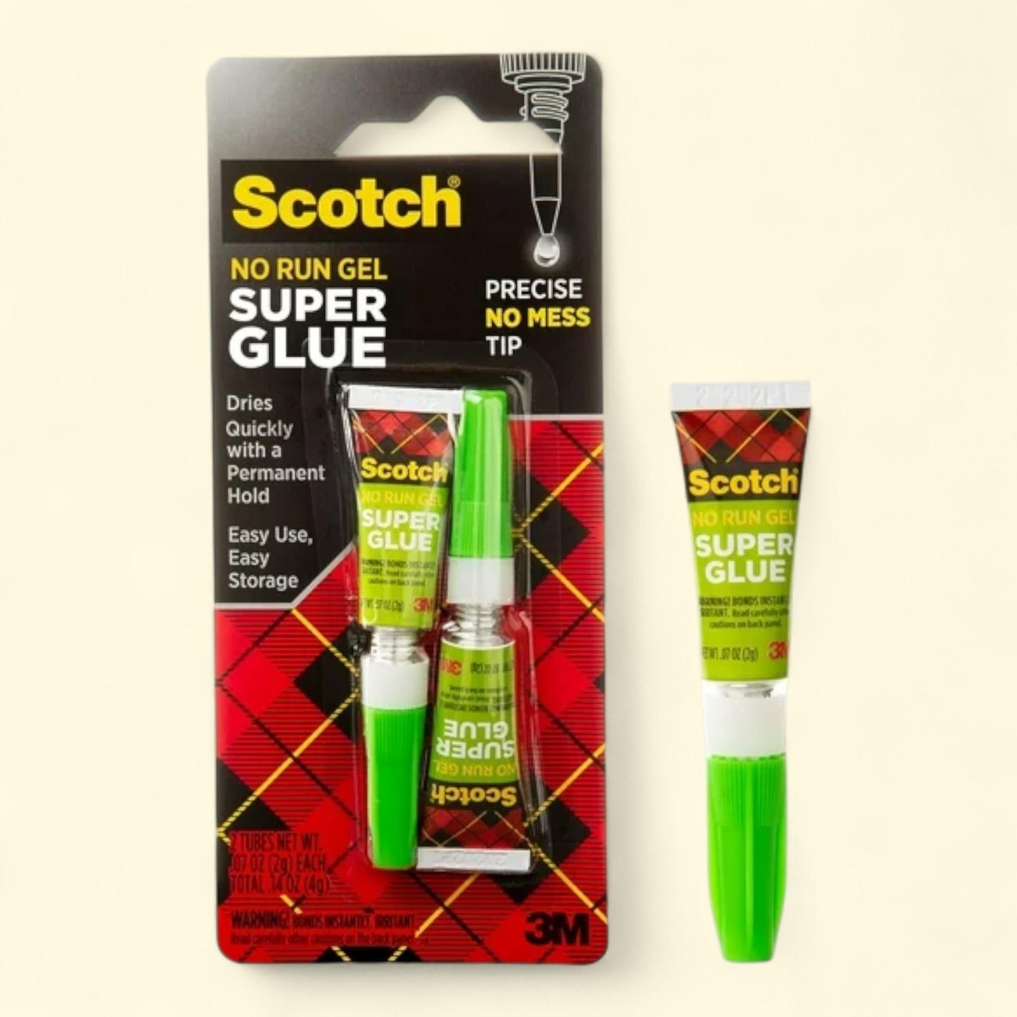 Scotch Super Glue Gel, .07 oz, 2 Count