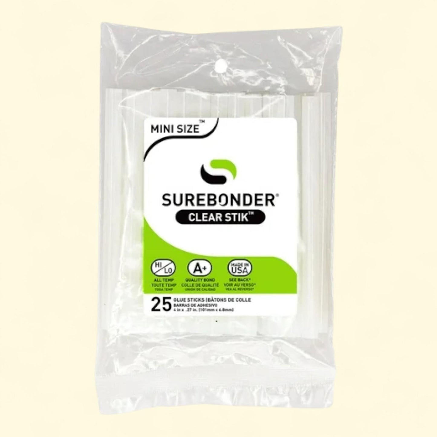 Surebonder Hot Glue Sticks, 4-inch Mini Size - 25 Pack