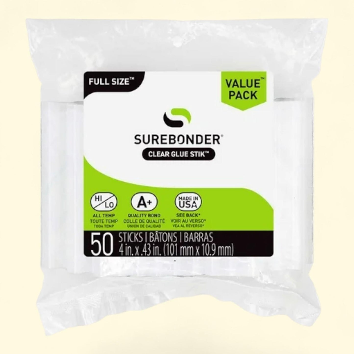 Surebonder Hot Glue Sticks, 50 Pack, 4 Inch Length