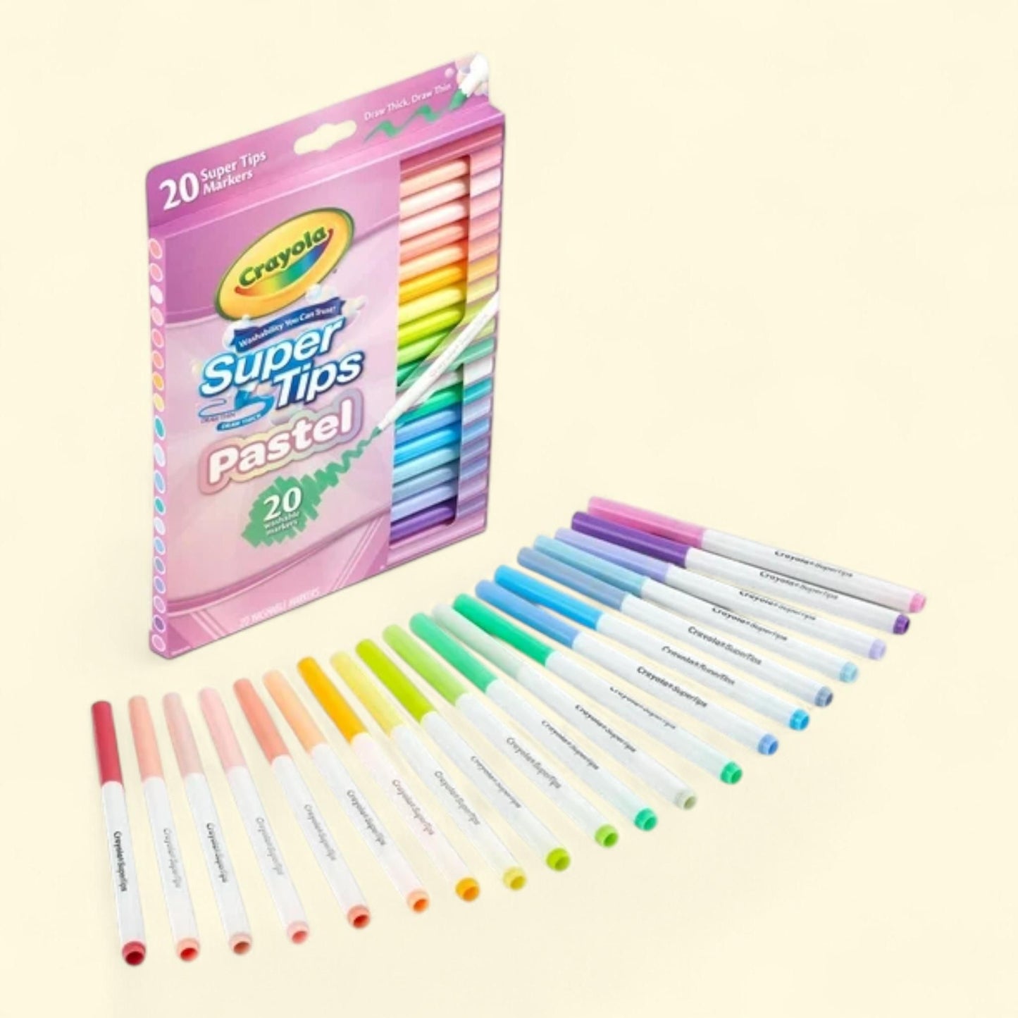Crayola Supertips Pastel Markers, 20ct — authentic US product shipped worldwide by Treatspree