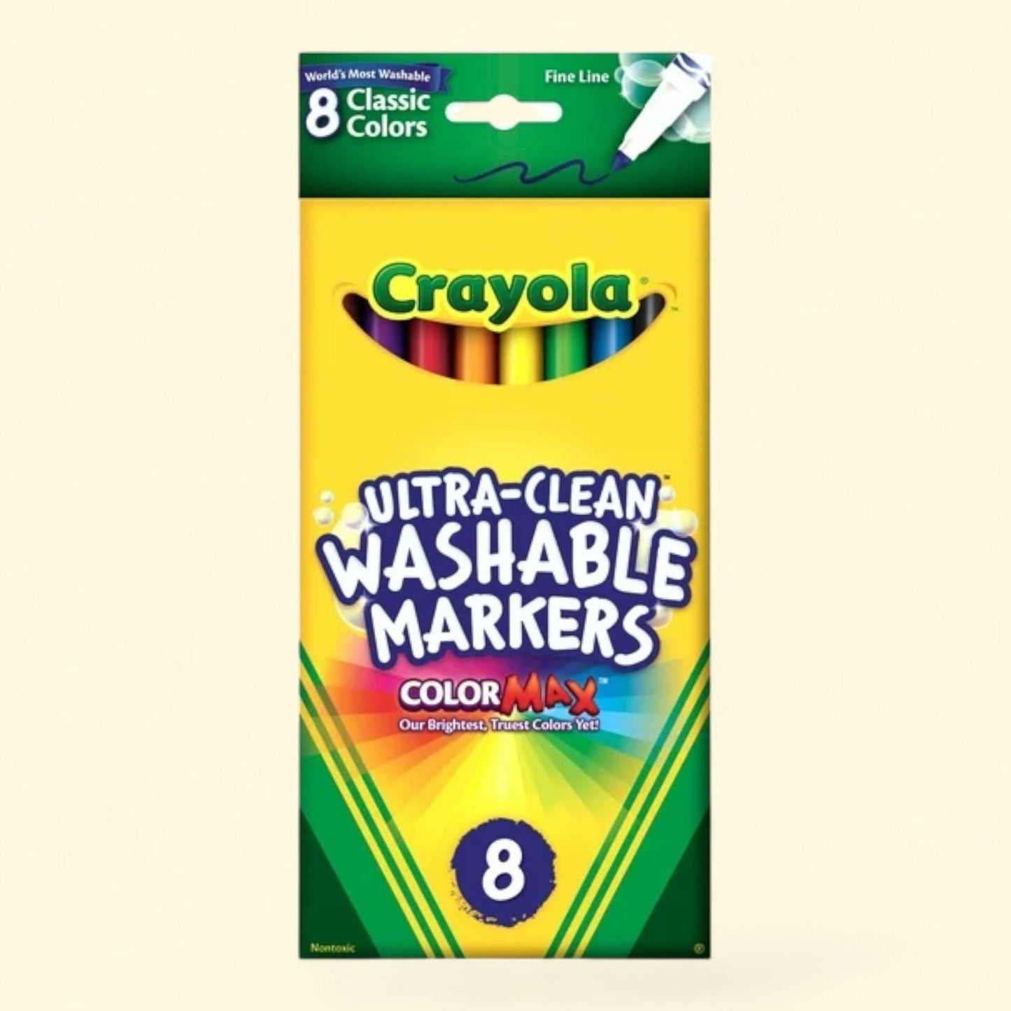Crayola Washable Marker Set, 8-Colors, Fine — authentic US product shipped worldwide by Treatspree