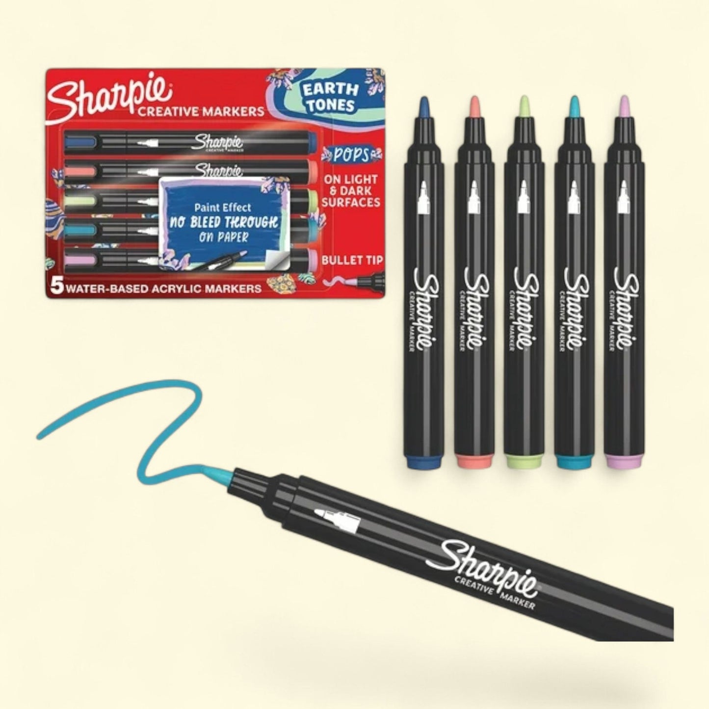 Sharpie Creative Markers, Earth Tones, 5 Count — authentic US product shipped worldwide by Treatspree