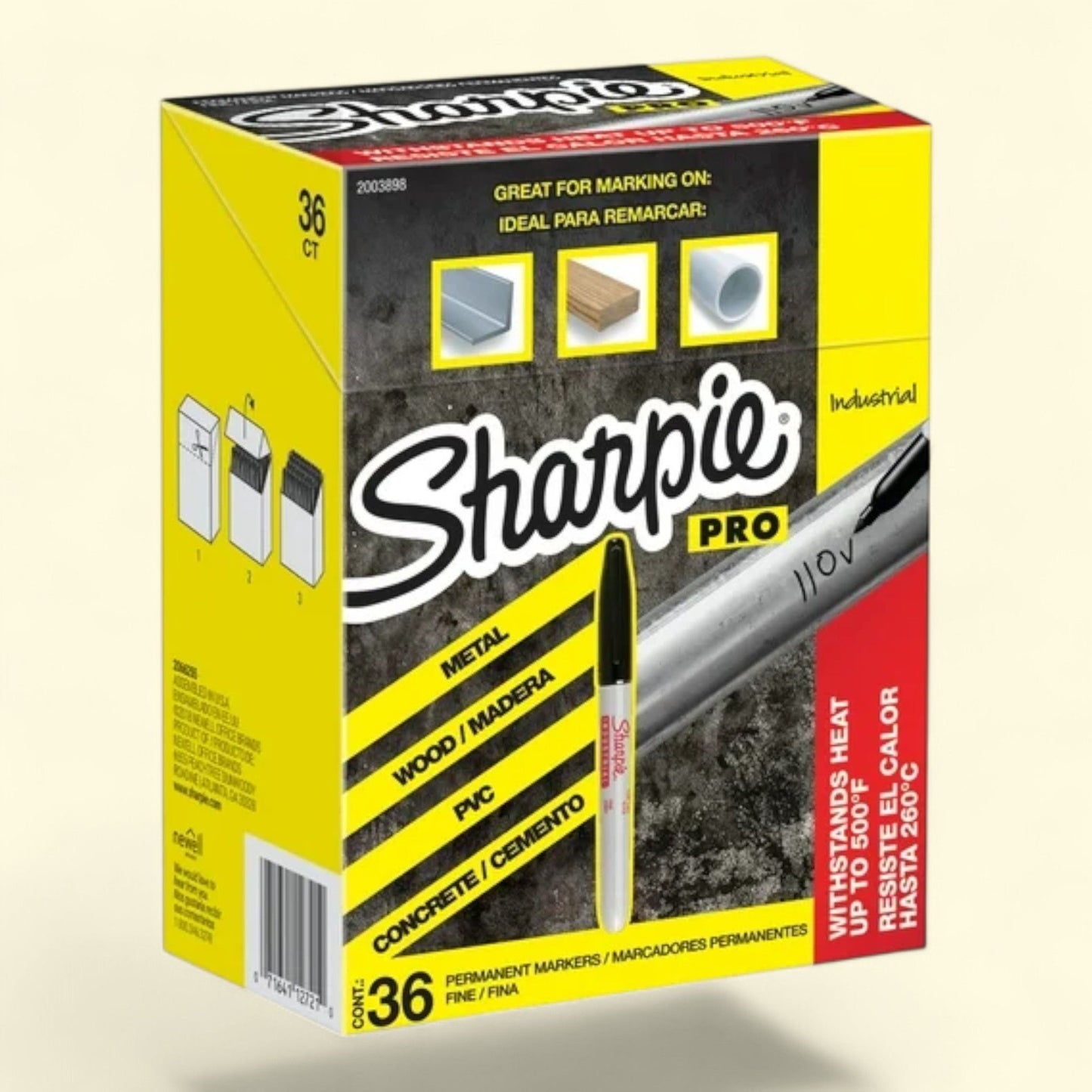 Sharpie Industrial Permanent Markers, Fine Tip, Black, 36 Count — authentic US product shipped worldwide by Treatspree