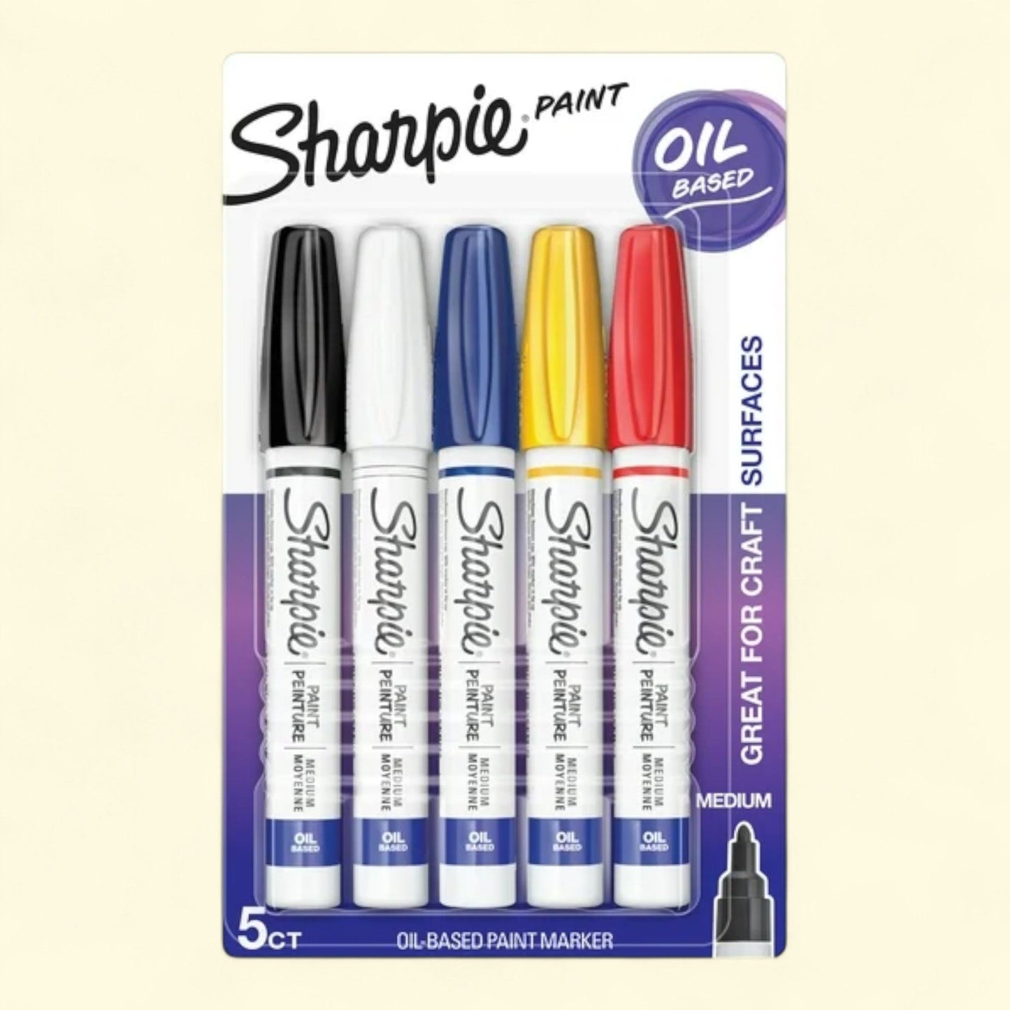 Sharpie Paint Markers, Medium Point, 5 Count — authentic US product shipped worldwide by Treatspree