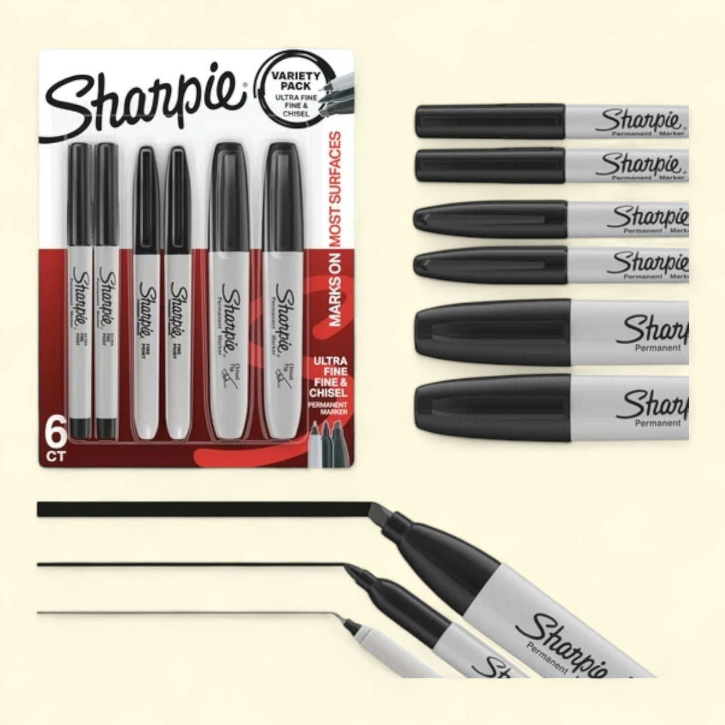 Sharpie Permanent Markers, 6 Count — authentic US product shipped worldwide by Treatspree