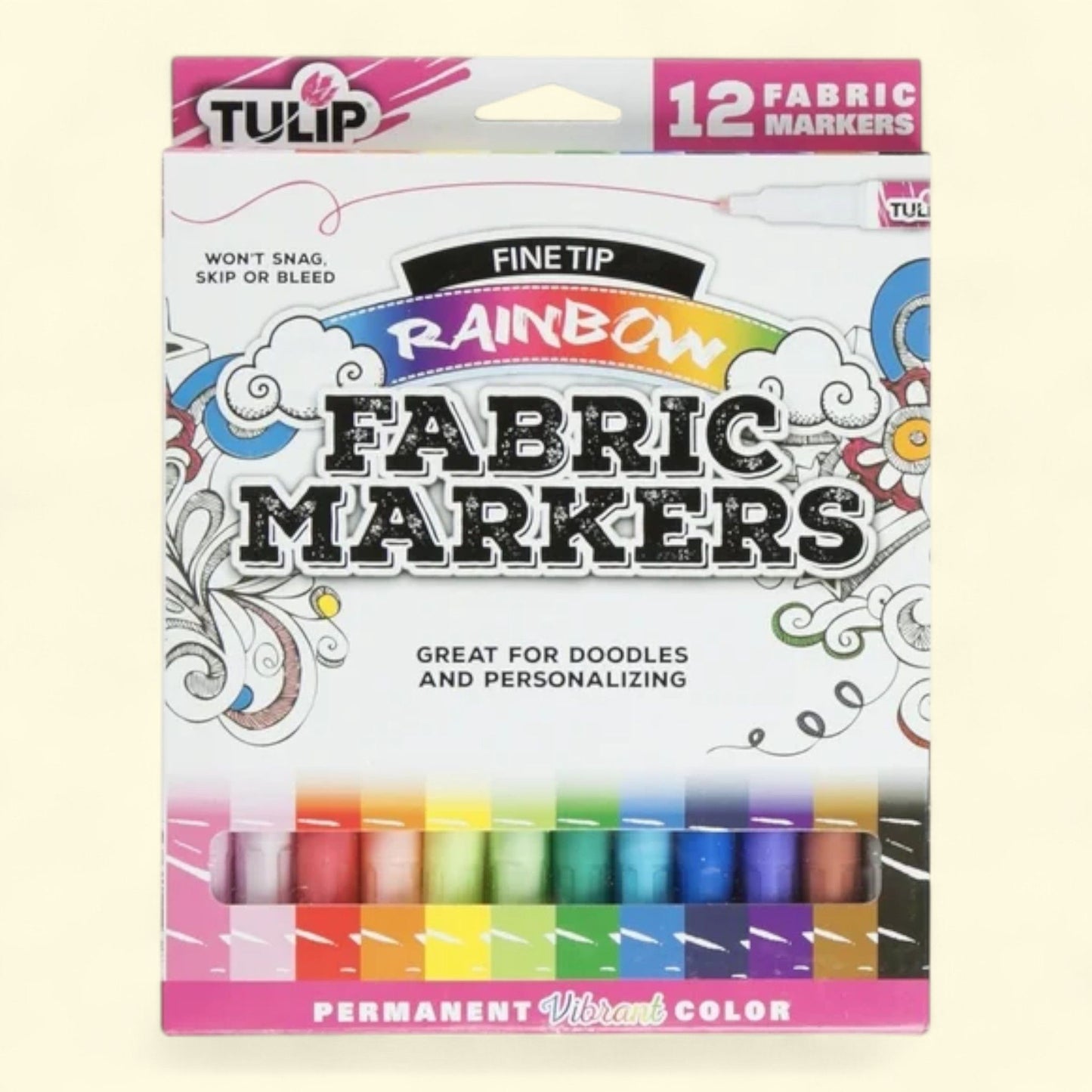 Tulip Fabric Markers, Fine Tip, 12 Pack — authentic US product shipped worldwide by Treatspree