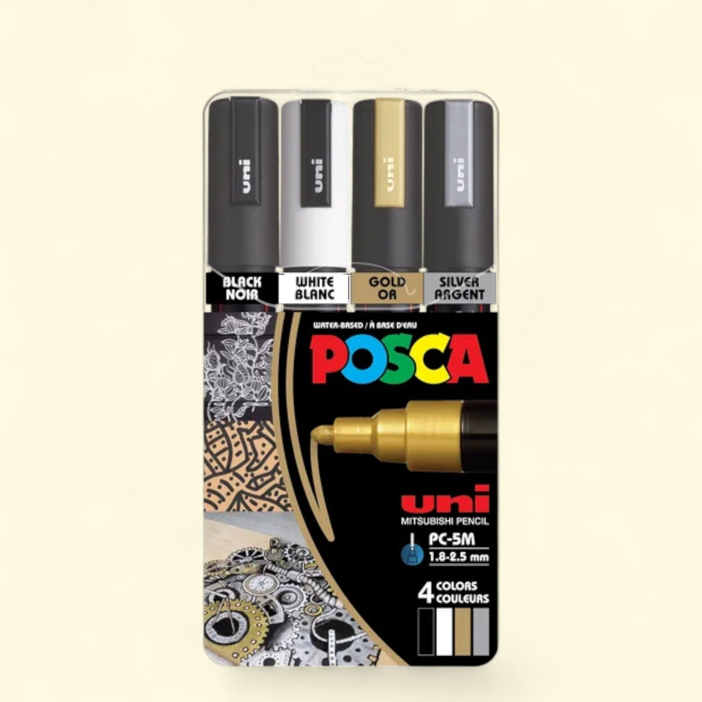 Uni POSCA PC-5M Paint Markers, Medium Point, 4 Pack — authentic US product shipped worldwide by Treatspree