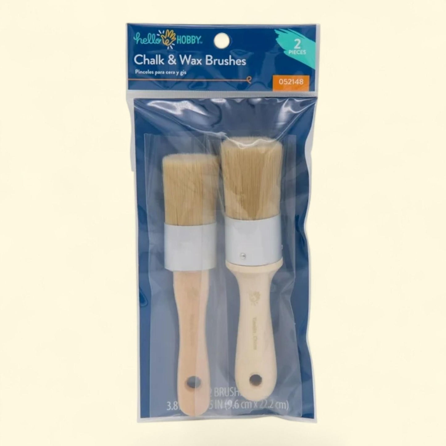 Hello Hobby Craft Chalk and Wax 2pc Synthetic Brushes, Adult, Teen, Approx. 7"