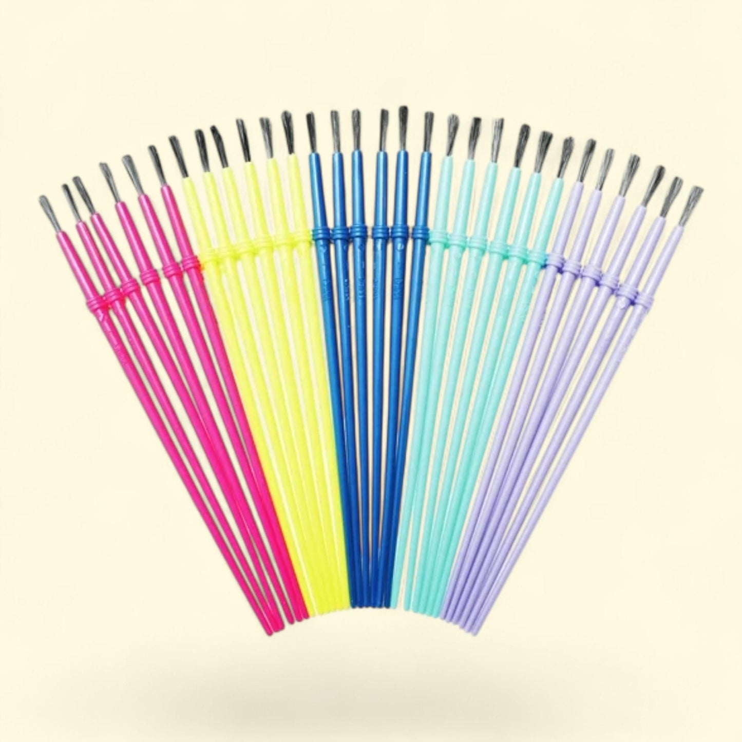 Hello Hobby Round Synthetic Bristle Art Brushes, 30 Pack