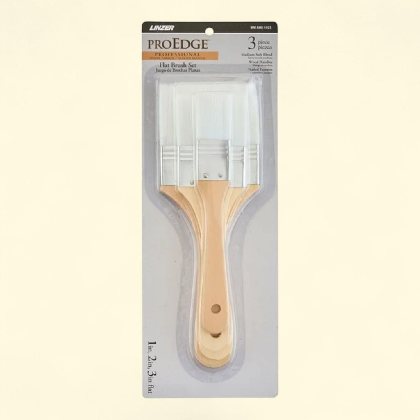 Linzer PRO EDGE 3-Piece Taklon Flat Paint Brush Set