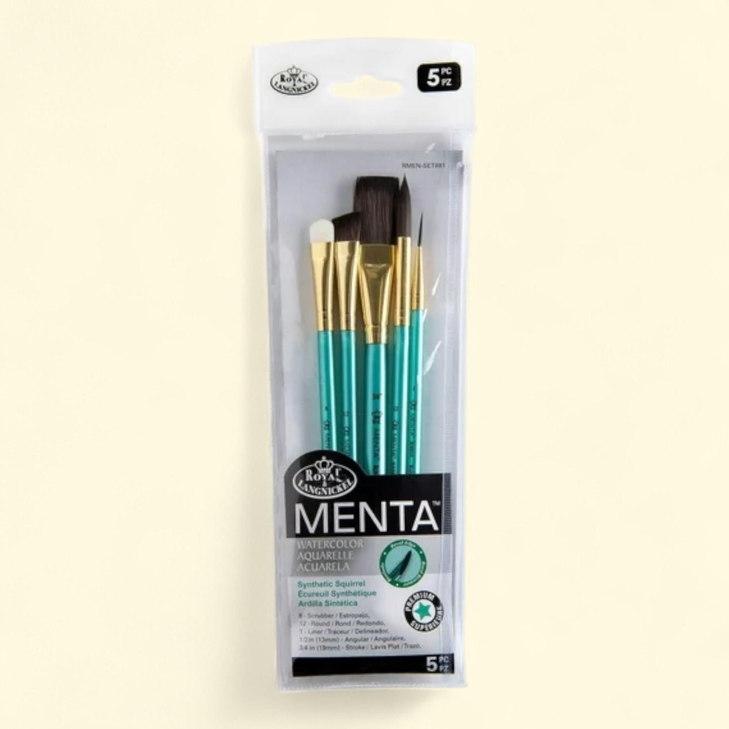 Menta™ 5pc Synthetic Squirrel Variety Watercolor Brush Set 881 — authentic US product shipped worldwide by Treatspree