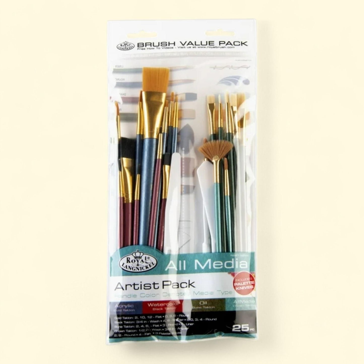 Royal & Langnickel Paint Brush Value Pack, 25pc