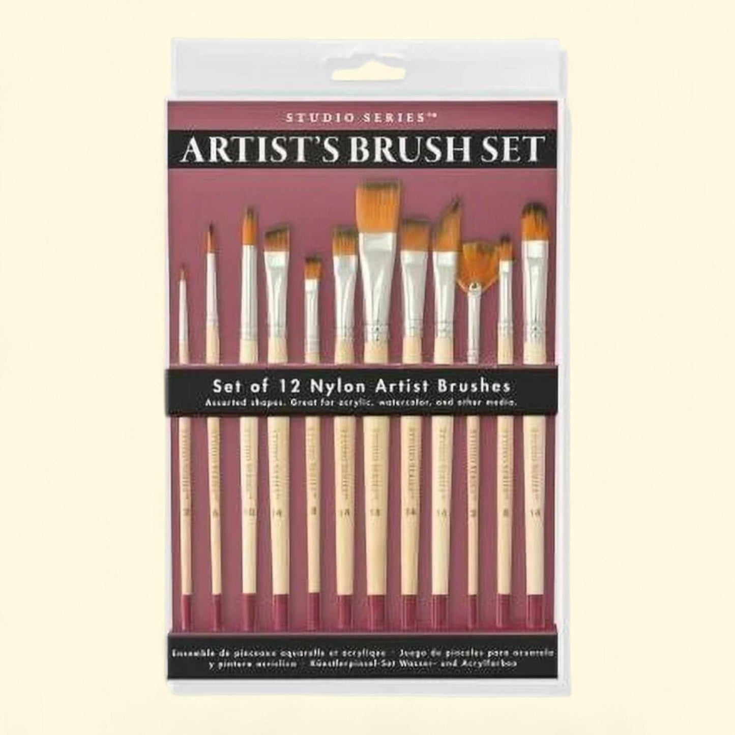 Studio Srs Artist's Paintbrush Set, 12 brush set