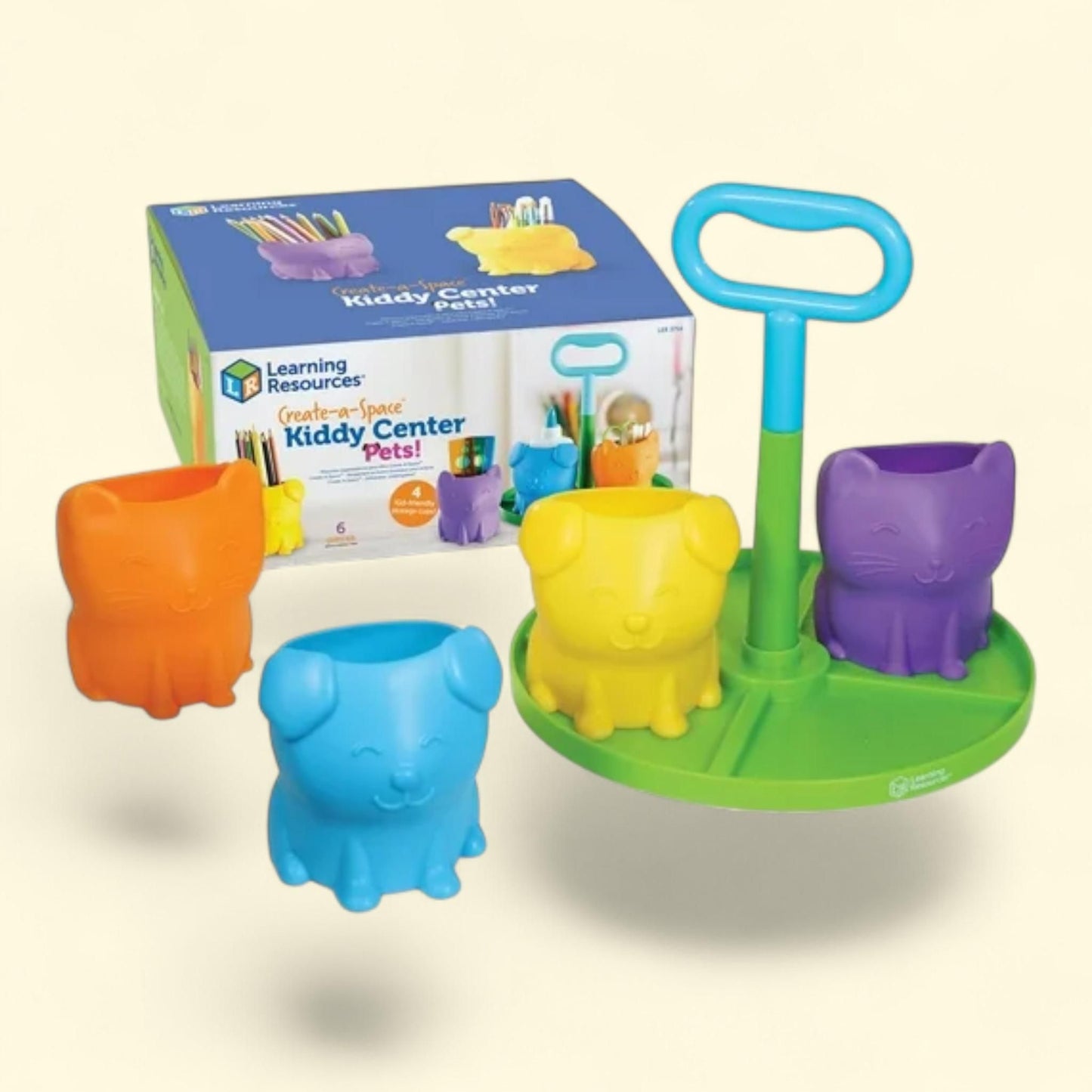 Learning Resources Create-a-Space Kiddy Center Pets, Kids Art and Craft Supply Storage, Caddy Playroom Organization, Classroom Organization, 1 ct