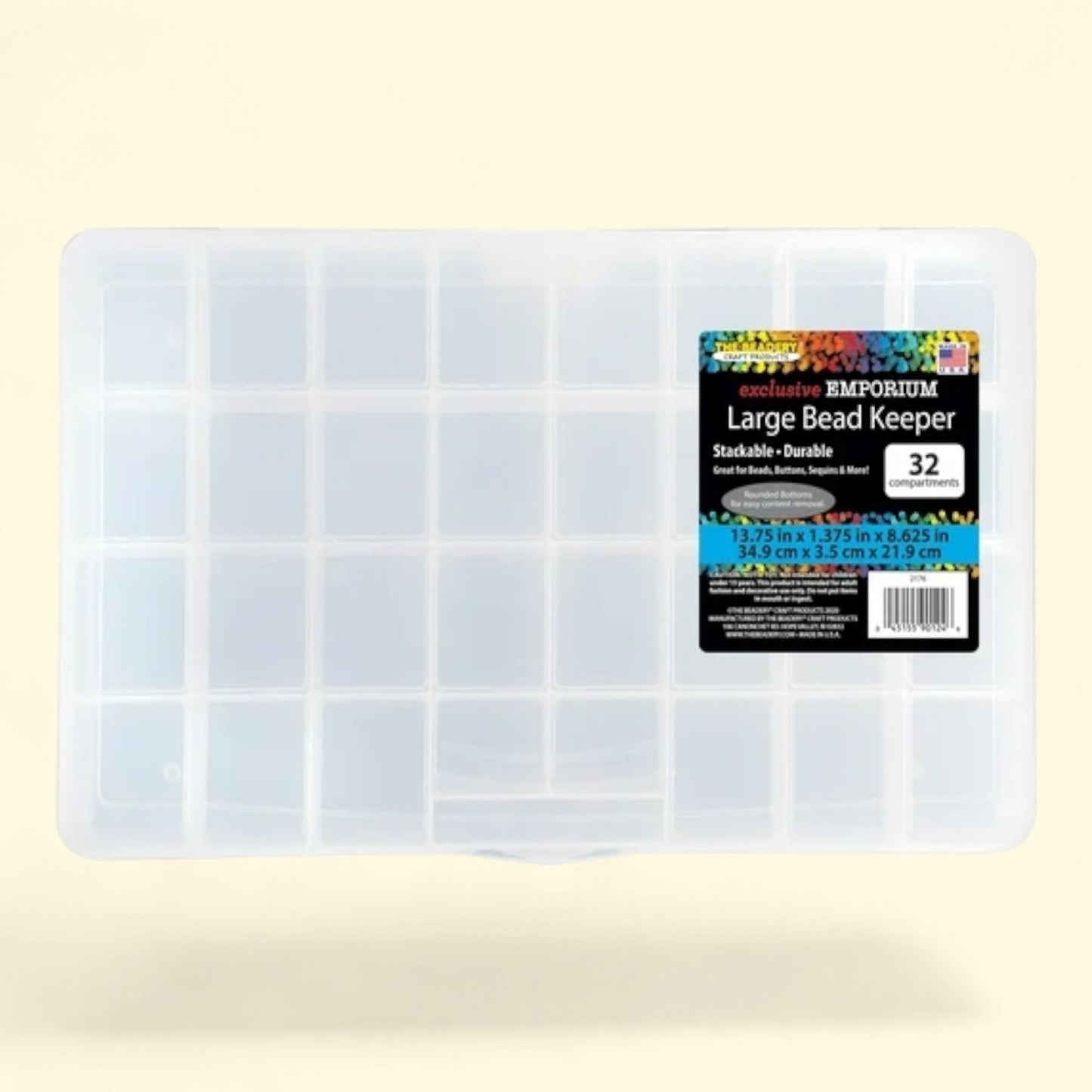 The Beadery Bead Keeper Box, 32 Comp Large, Clear Plastic, 2176, 1 ct — authentic US product shipped worldwide by Treatspree