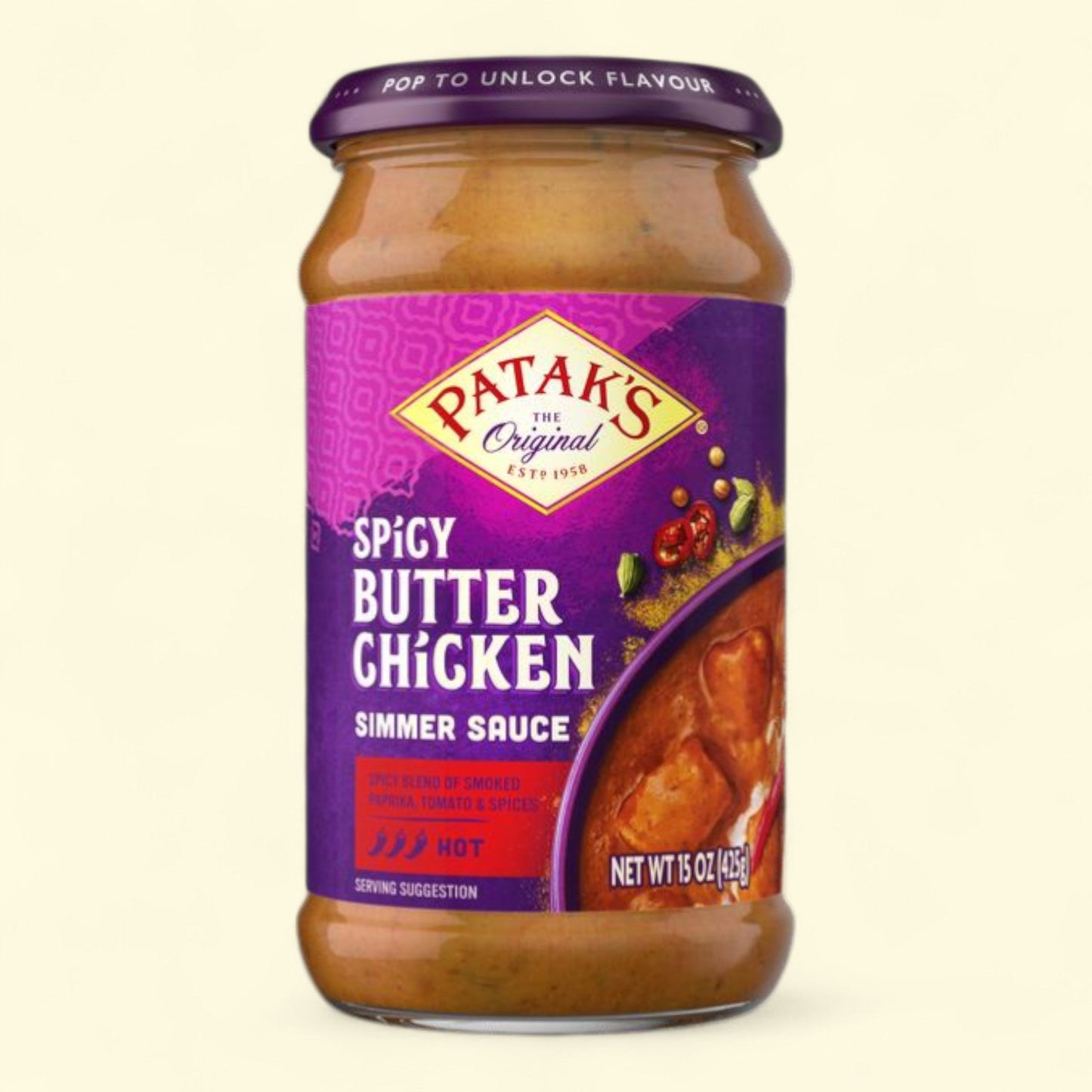 Pataks Butter Chicken Simmer Sauce, 15 Ounce