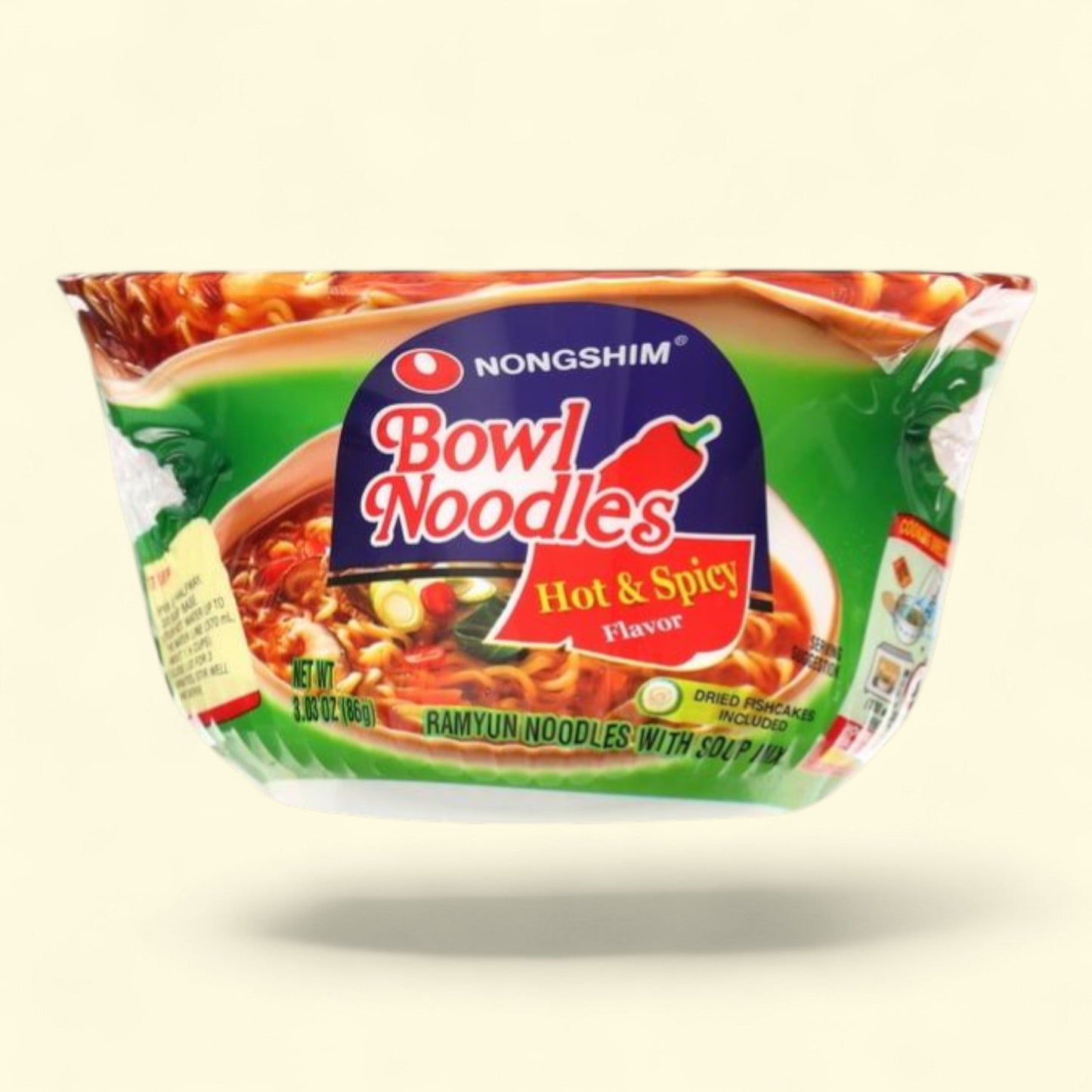 Nongshim Bowl Noodle Hot & Spicy Beef Ramyun, 3.03oz