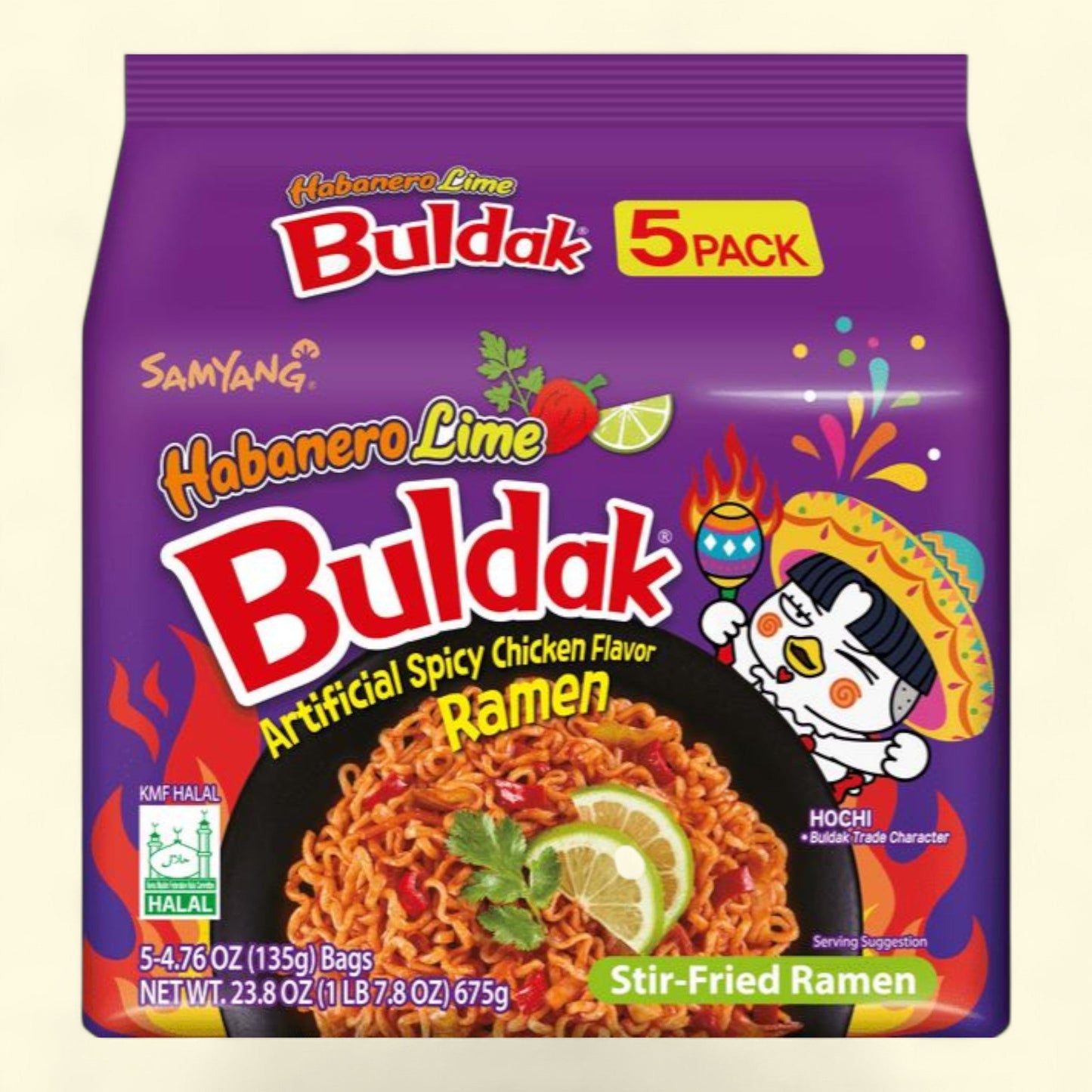 SAMYANG BULDAK HABANERO LIME RAMEN, 5-pack
