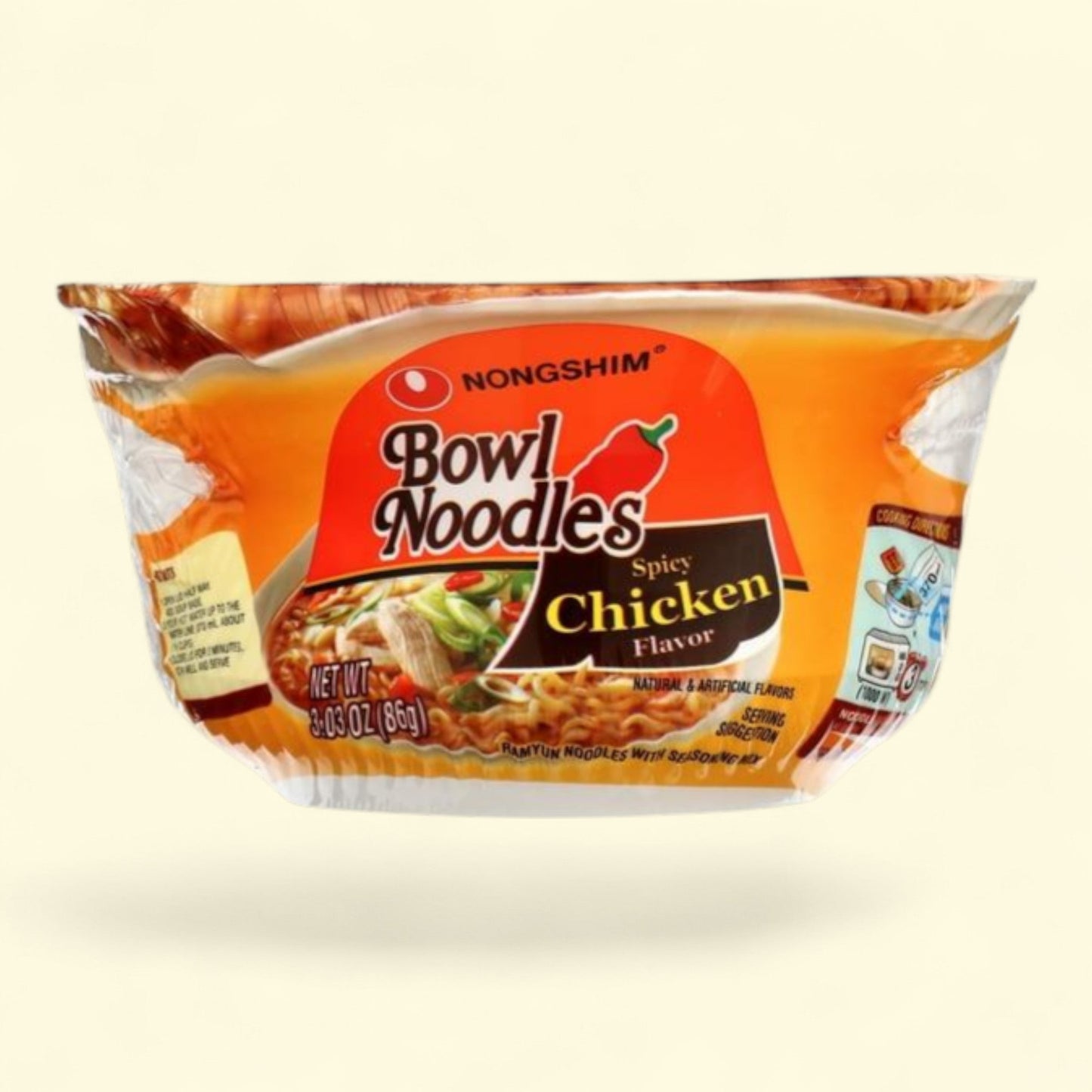 Nongshim Bowl Noodle Spicy Chicken Ramen, 3.03oz